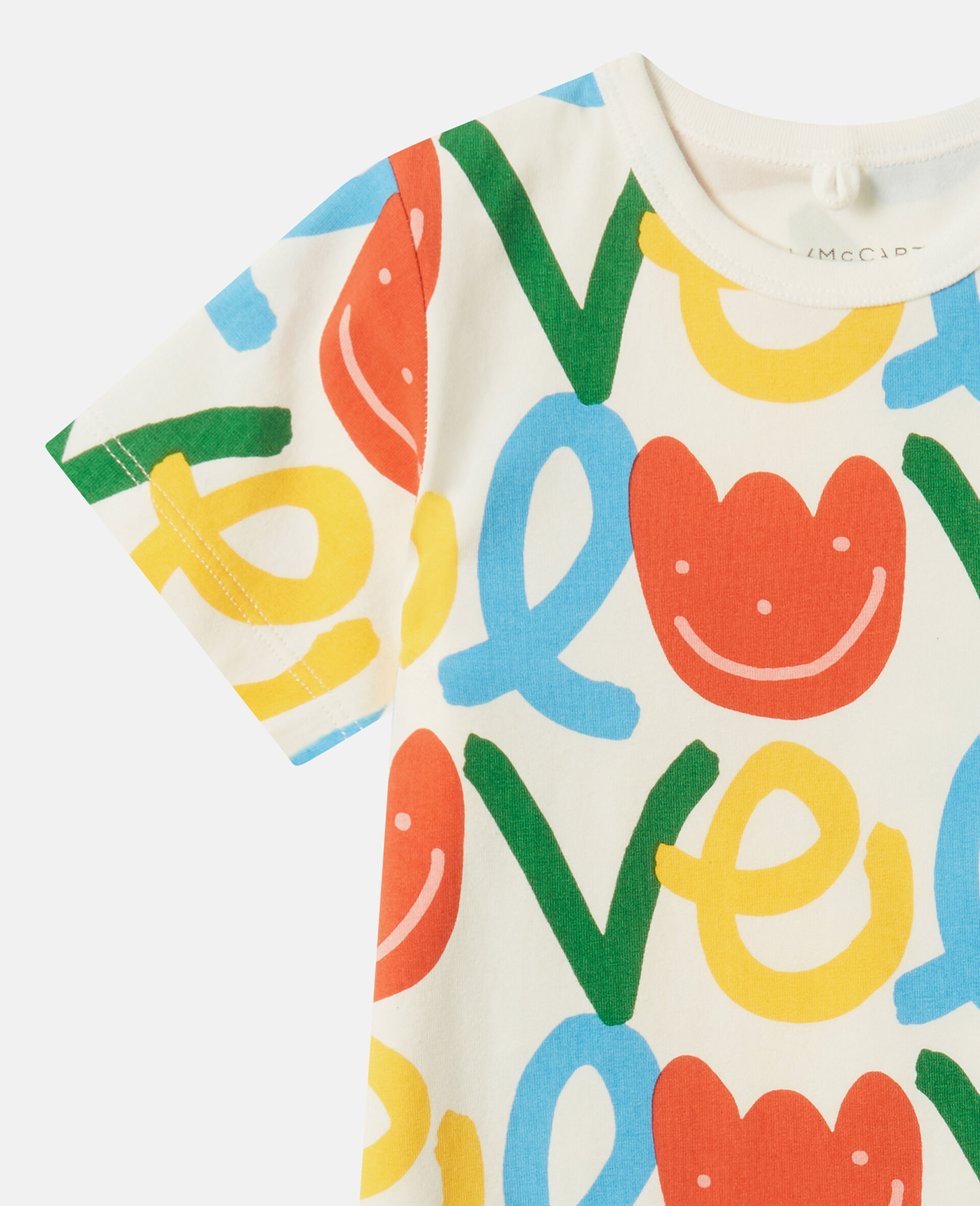 All-Over Love Print Romper-White-medium