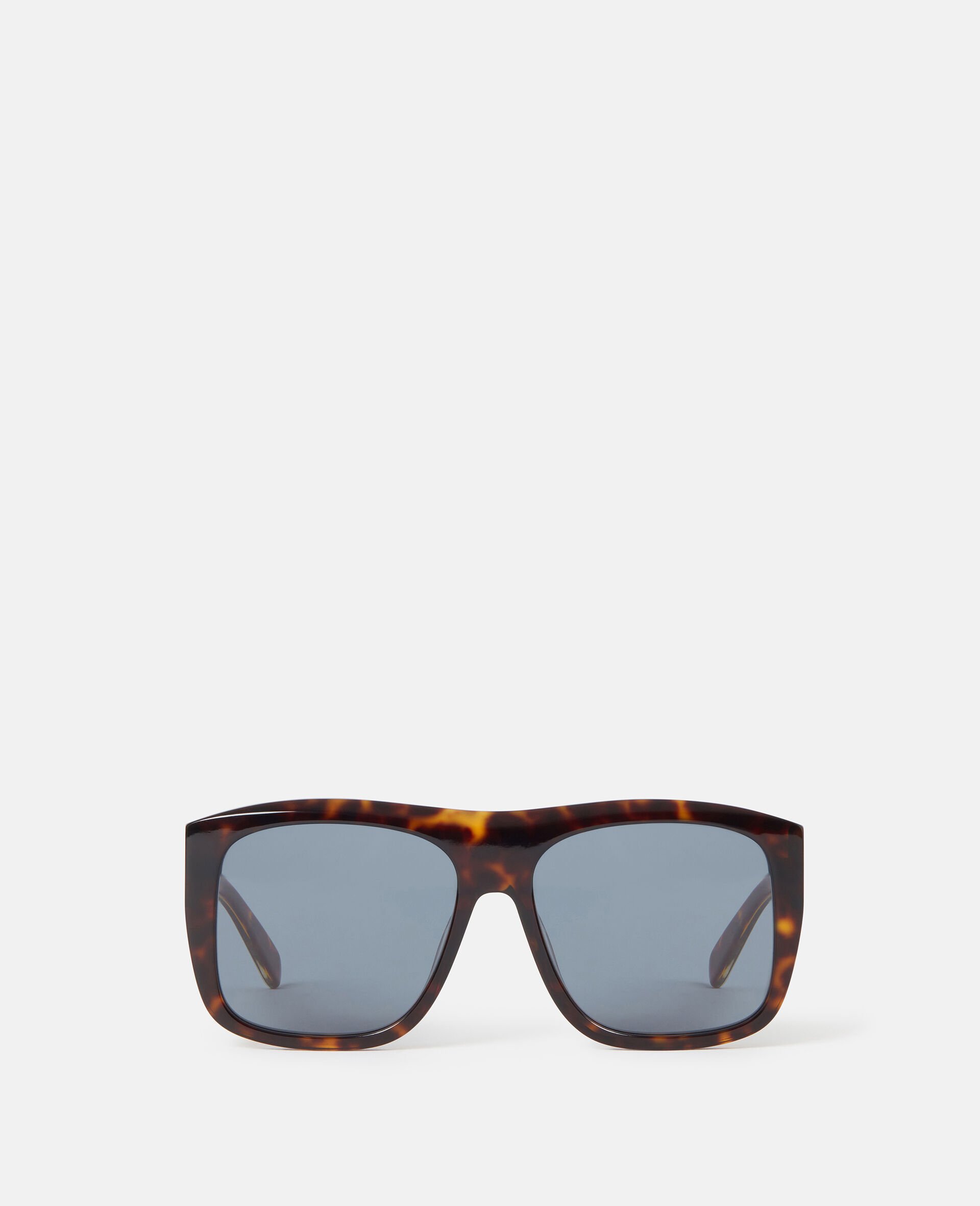 Straight-Edge Square Sunglasses-Brown-medium