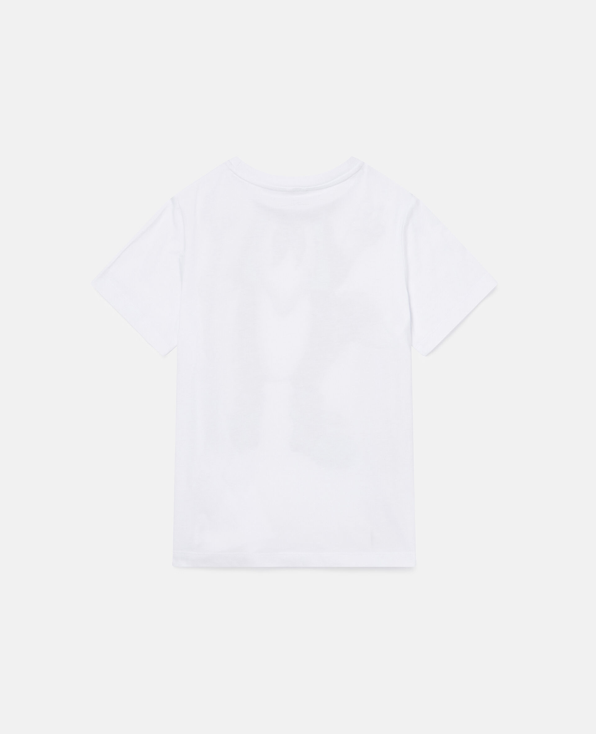 Fox Print Cotton T‐Shirt-White-large image number 2