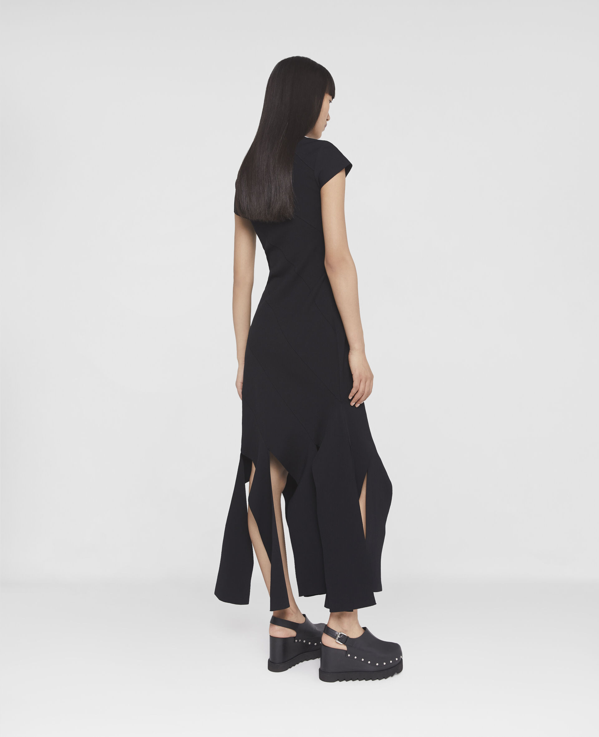 Compact Knit Midi Dress-Black-large Compact Knit Midi Dress-Black-large image number 4