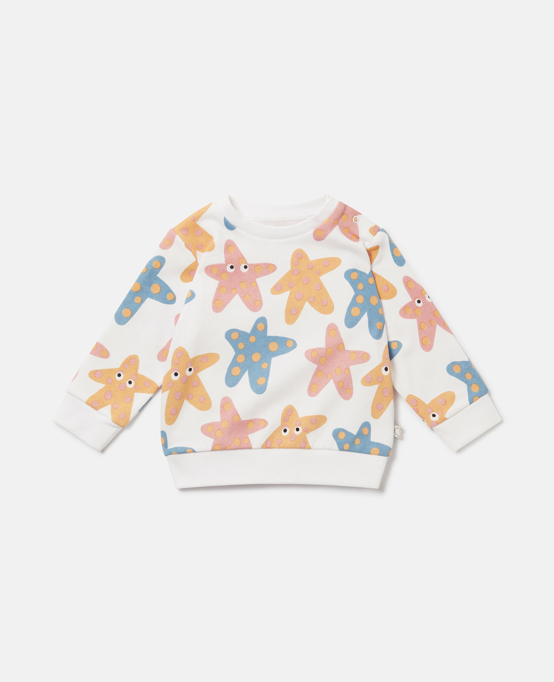 Starfish Print Sweatshirt-White-medium