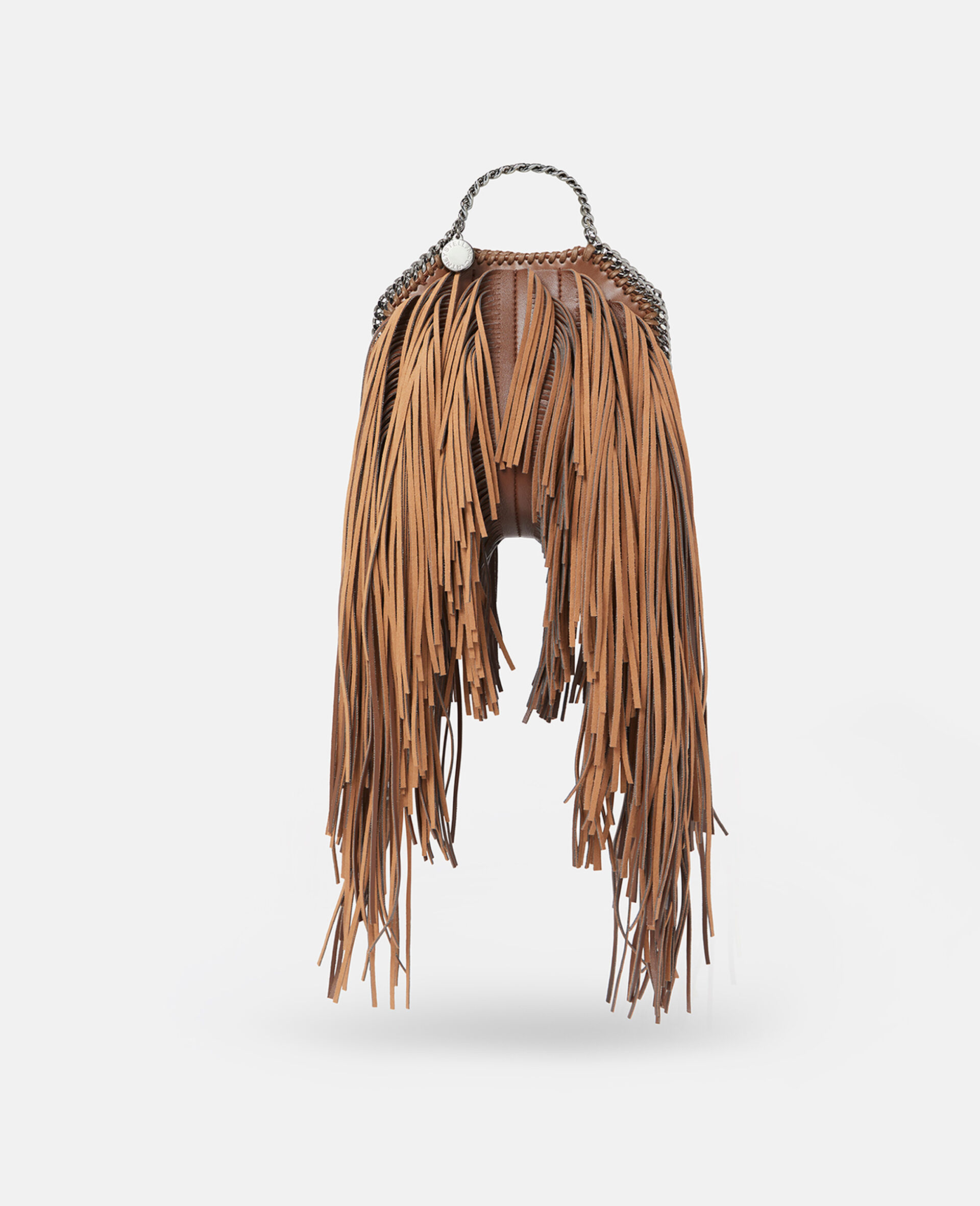 Alter-Suede Fringe Falabella Tiny Tote Bag Limited Edition-Brown-model