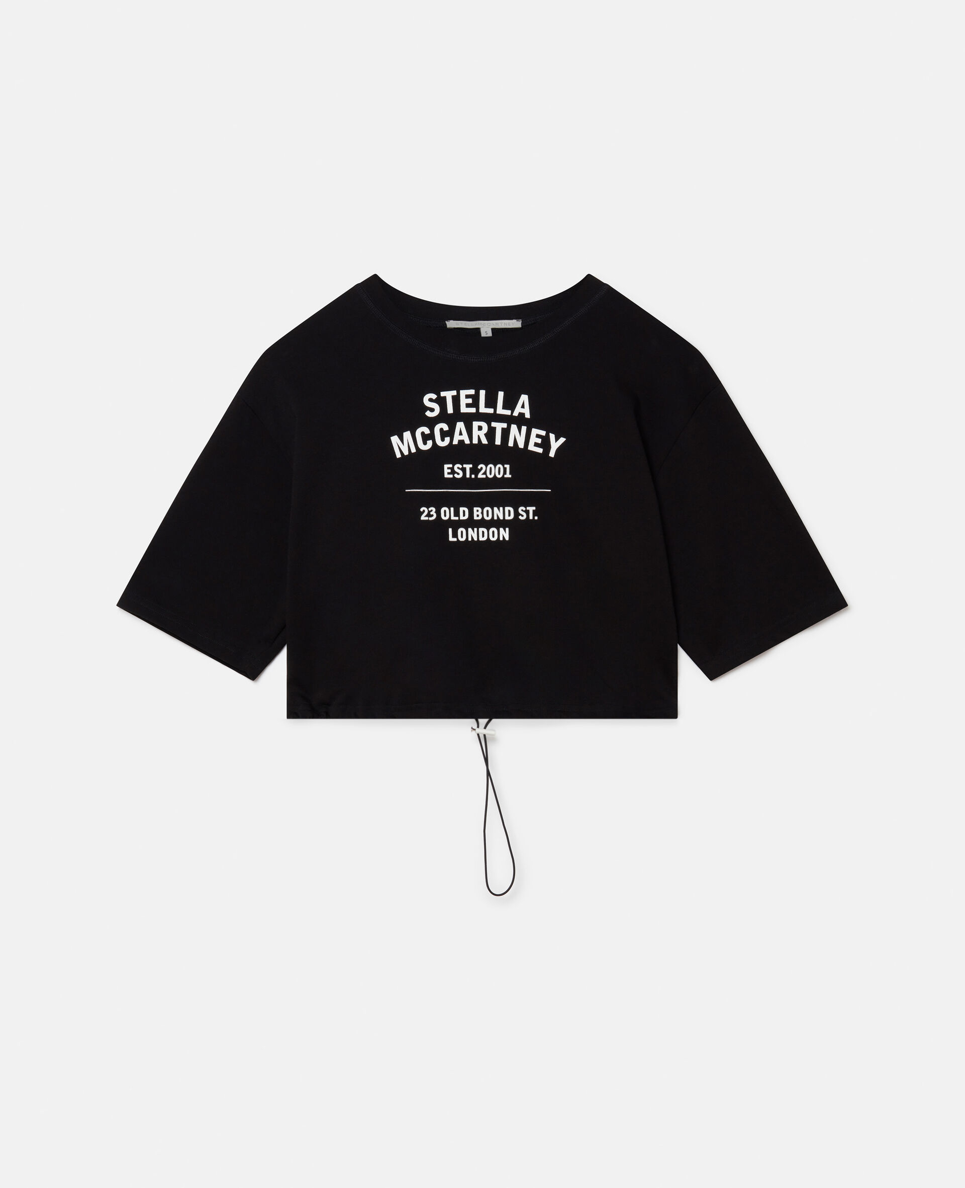 T-shirt corta in cotone con logo Old Bond Steet-Nero-large image number 0