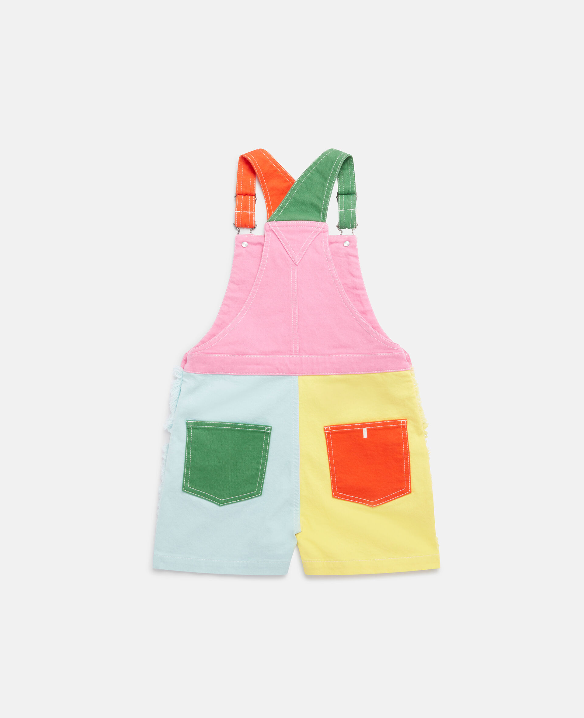 Double Baby Parrot Print Dungarees-Multicolour-large image number 2