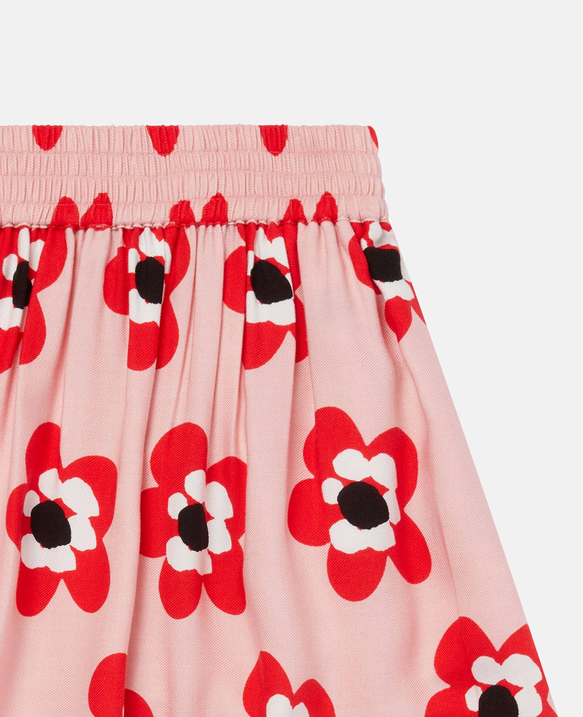 Graphic Flower Print Twill Skirt-Pink-large image number 3