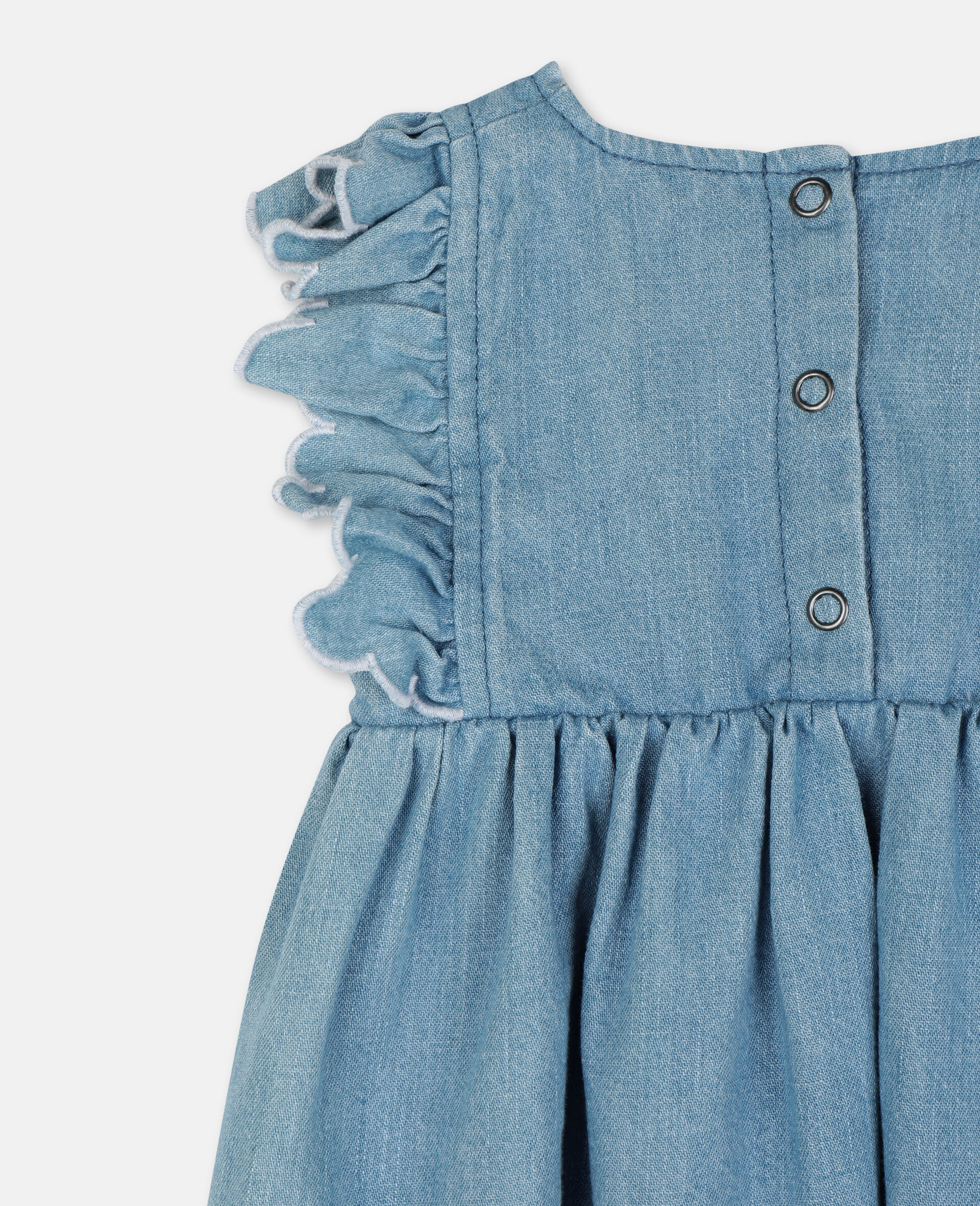 Butterfly Patch Denim Dress-Blue-large image number 2