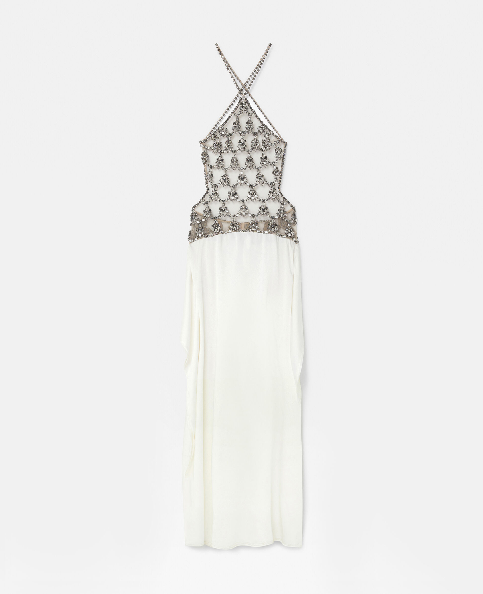 Crystal Cage Halterneck Maxi Dress-Silver-large image number 0