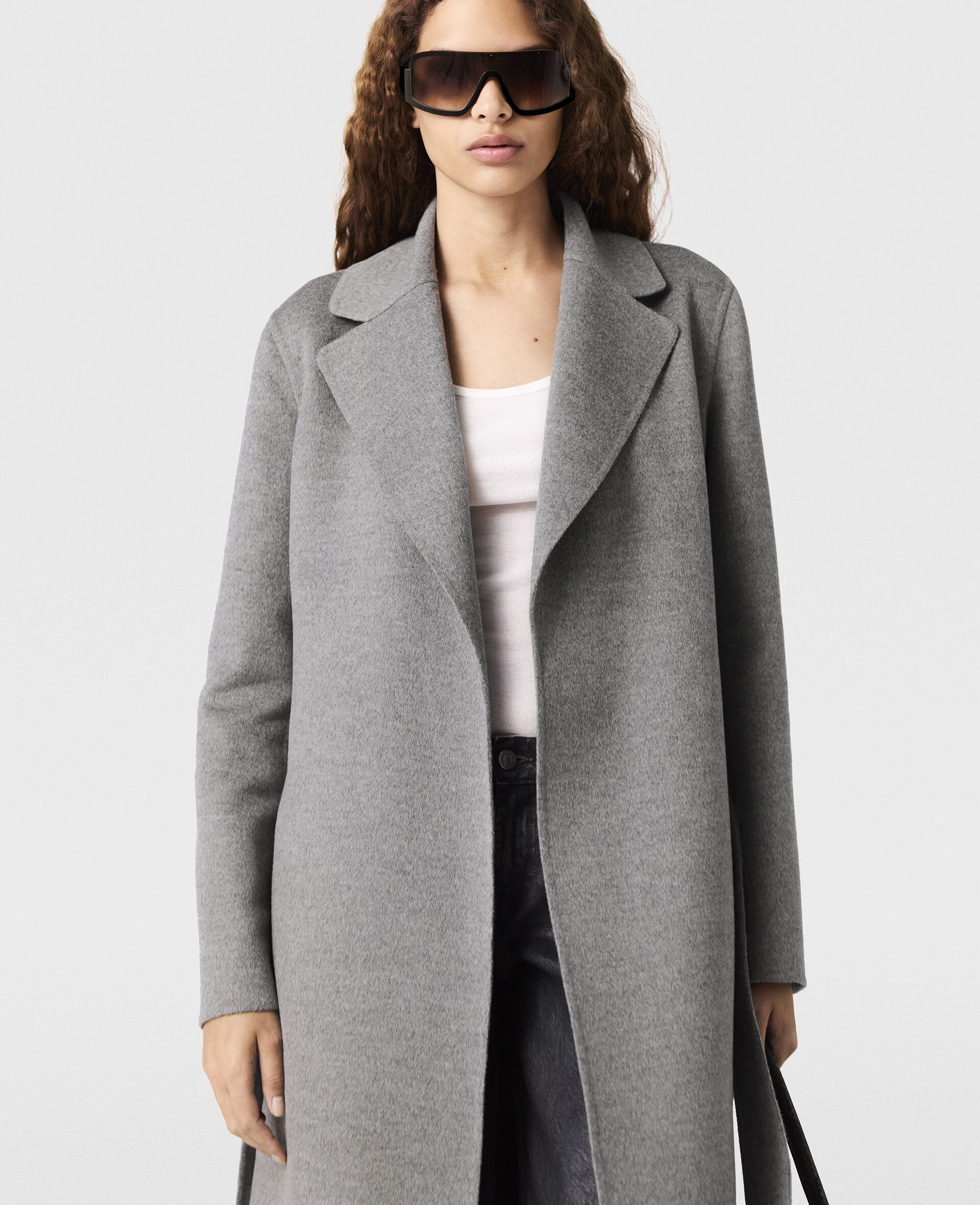 Double-Faced Belted  Coat-Brown-large image number 5