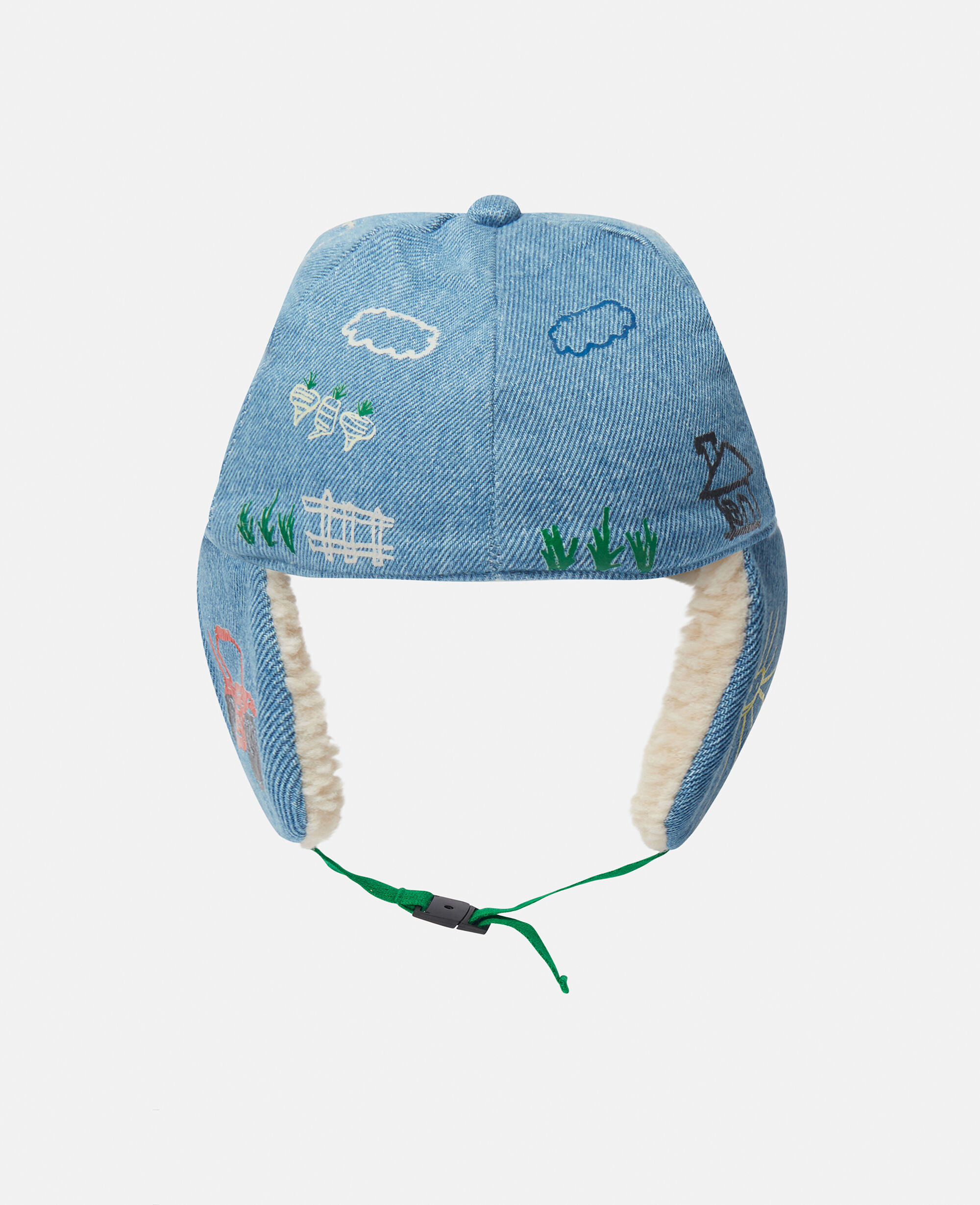 Women Blue Farmyard Embroidered Hat with Ear Flaps | Stella McCartney US