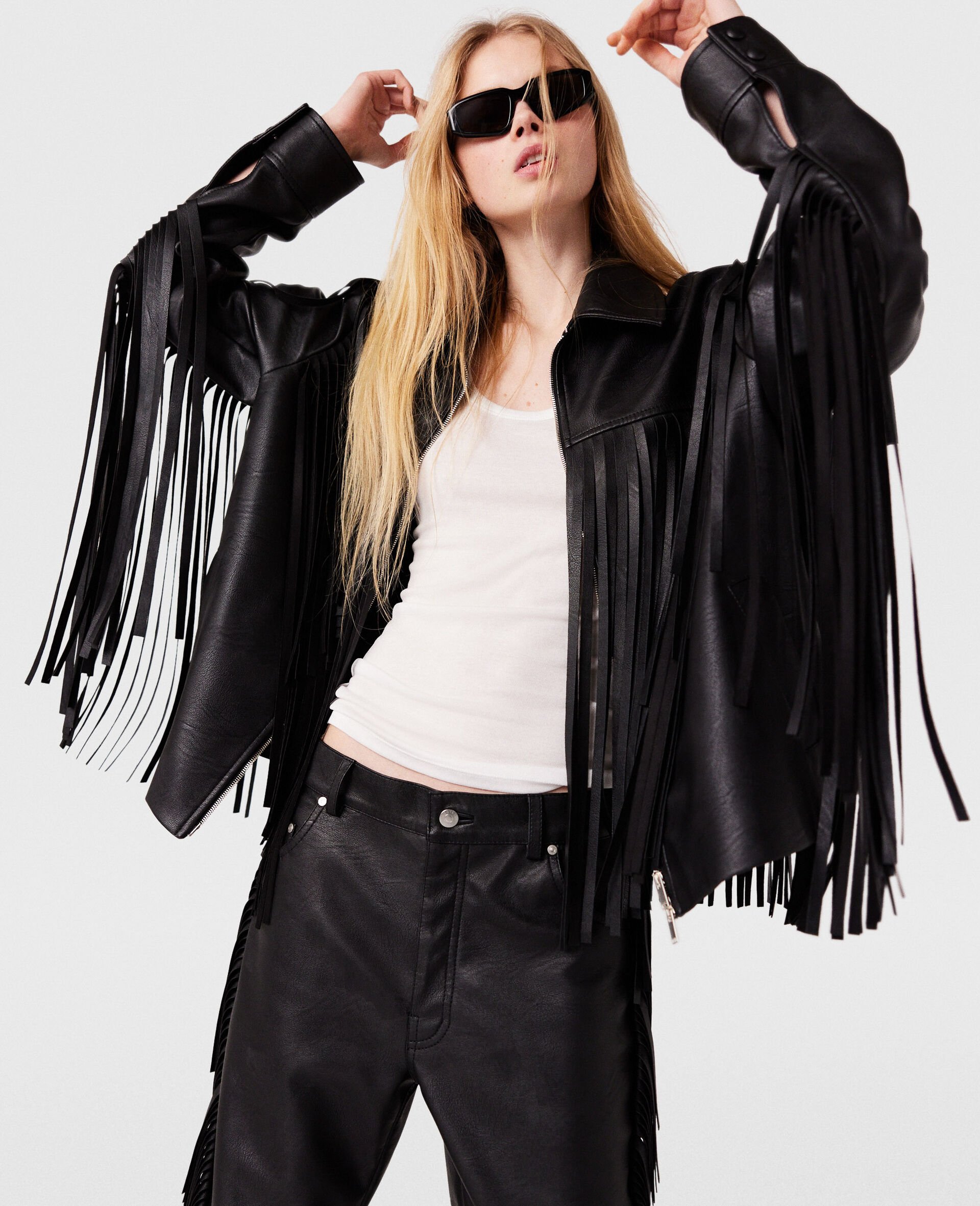 Fringe Alter Mat Jacket-Black-large image number 1