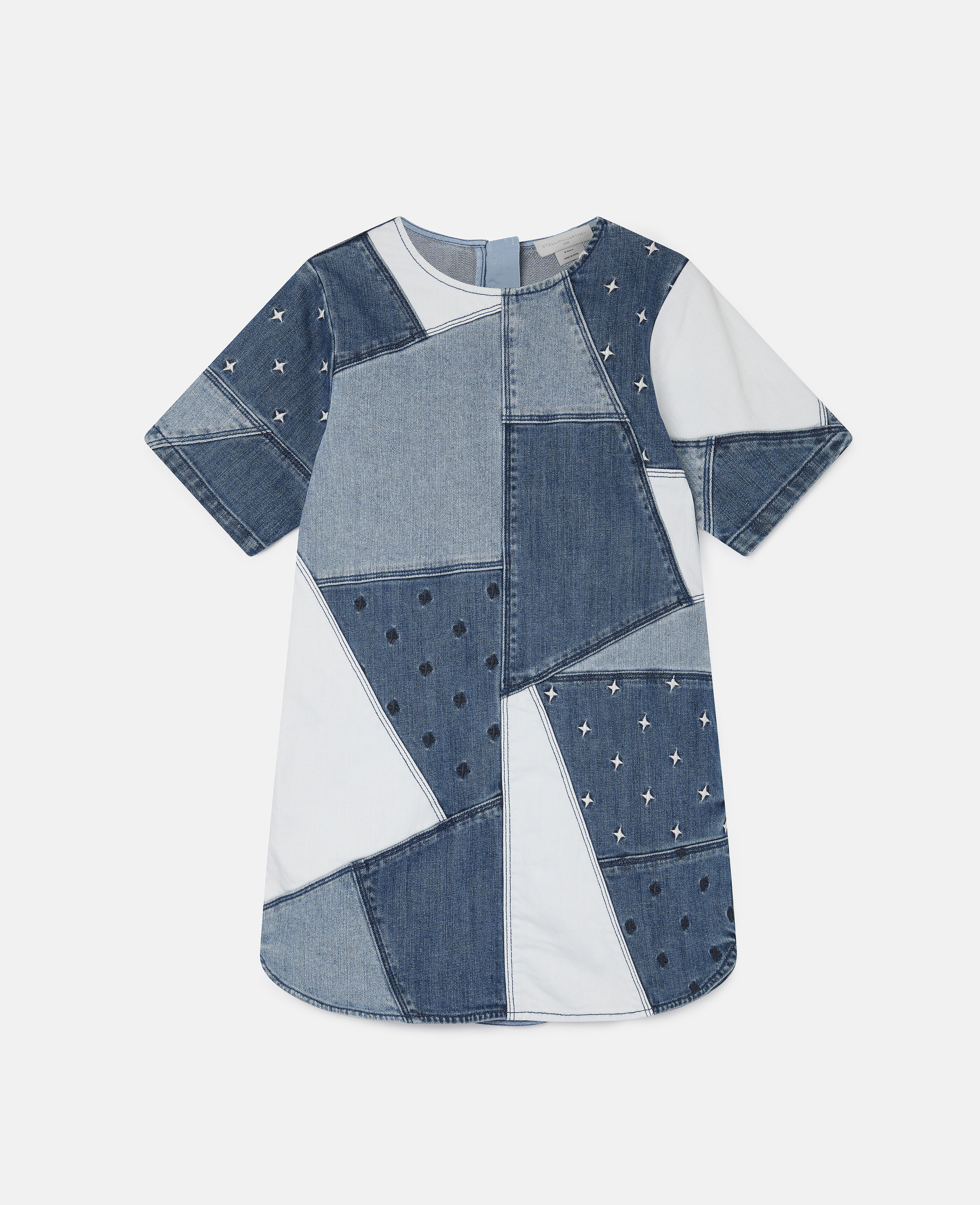 patchwork denim dress