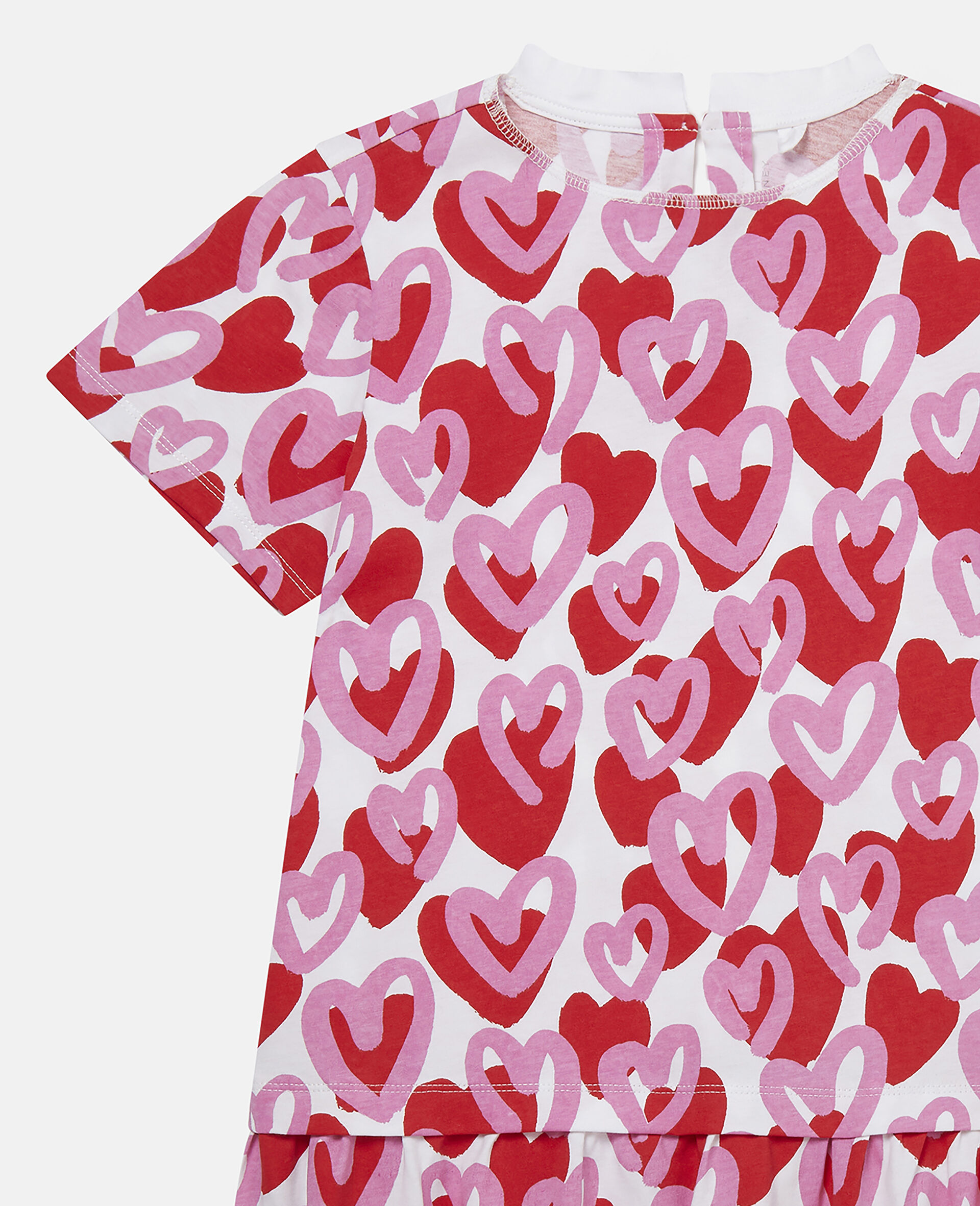 Heart Print Cotton Dress-Multicoloured-large image number 1