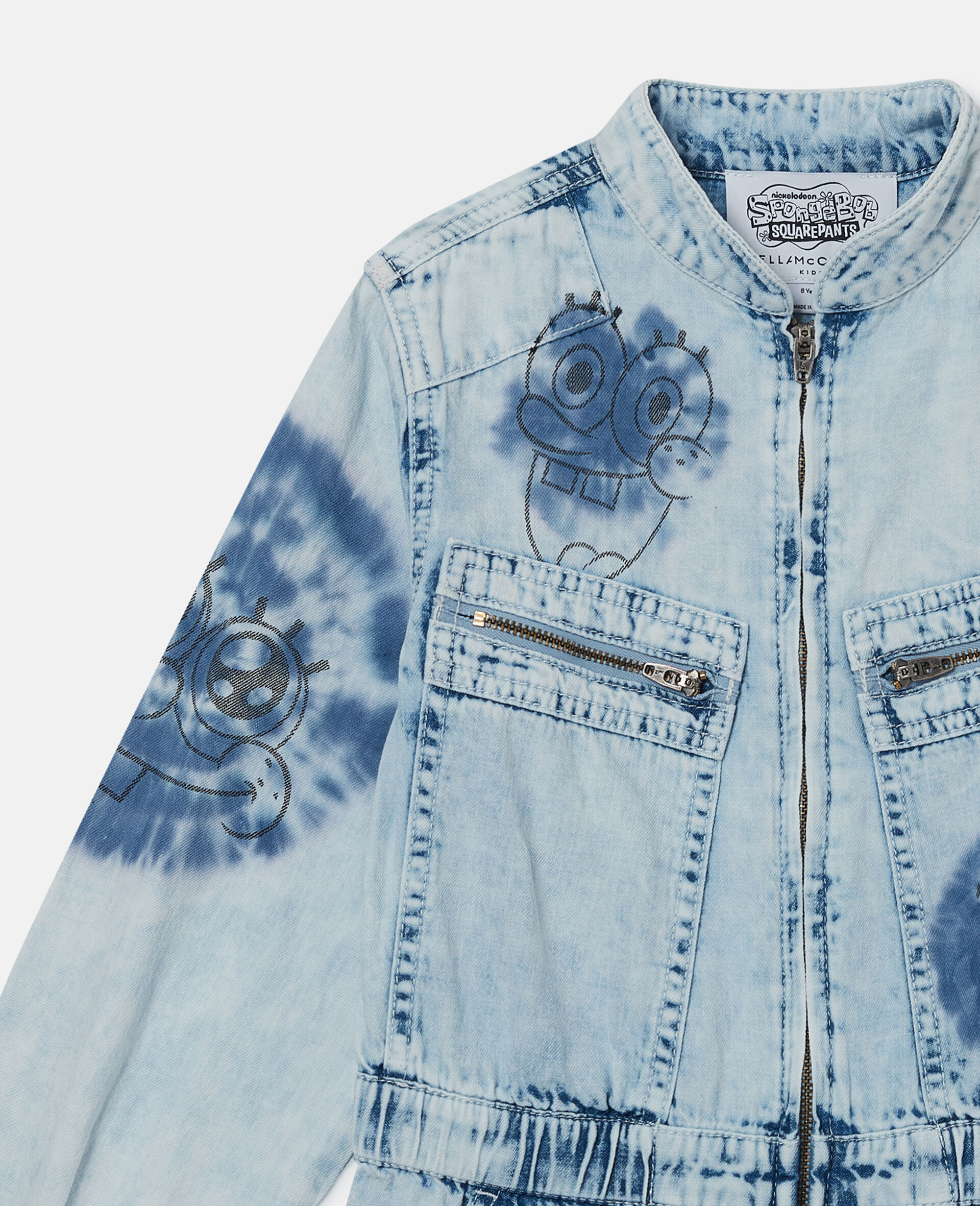 SpongeBob Graphic Denim Dress-Blue-medium