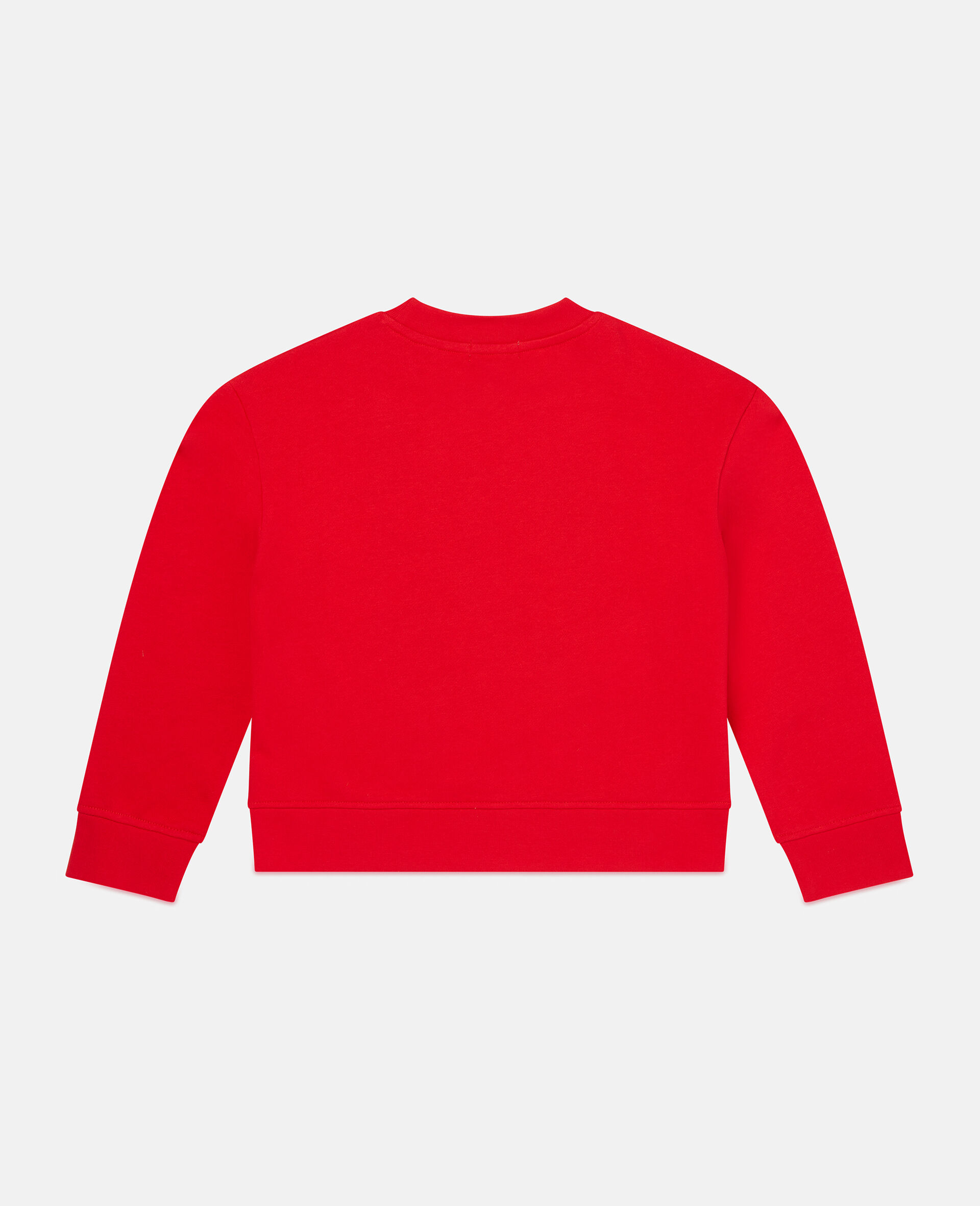 Mushroom Print Cotton Sweatshirt-Red-large image number 1
