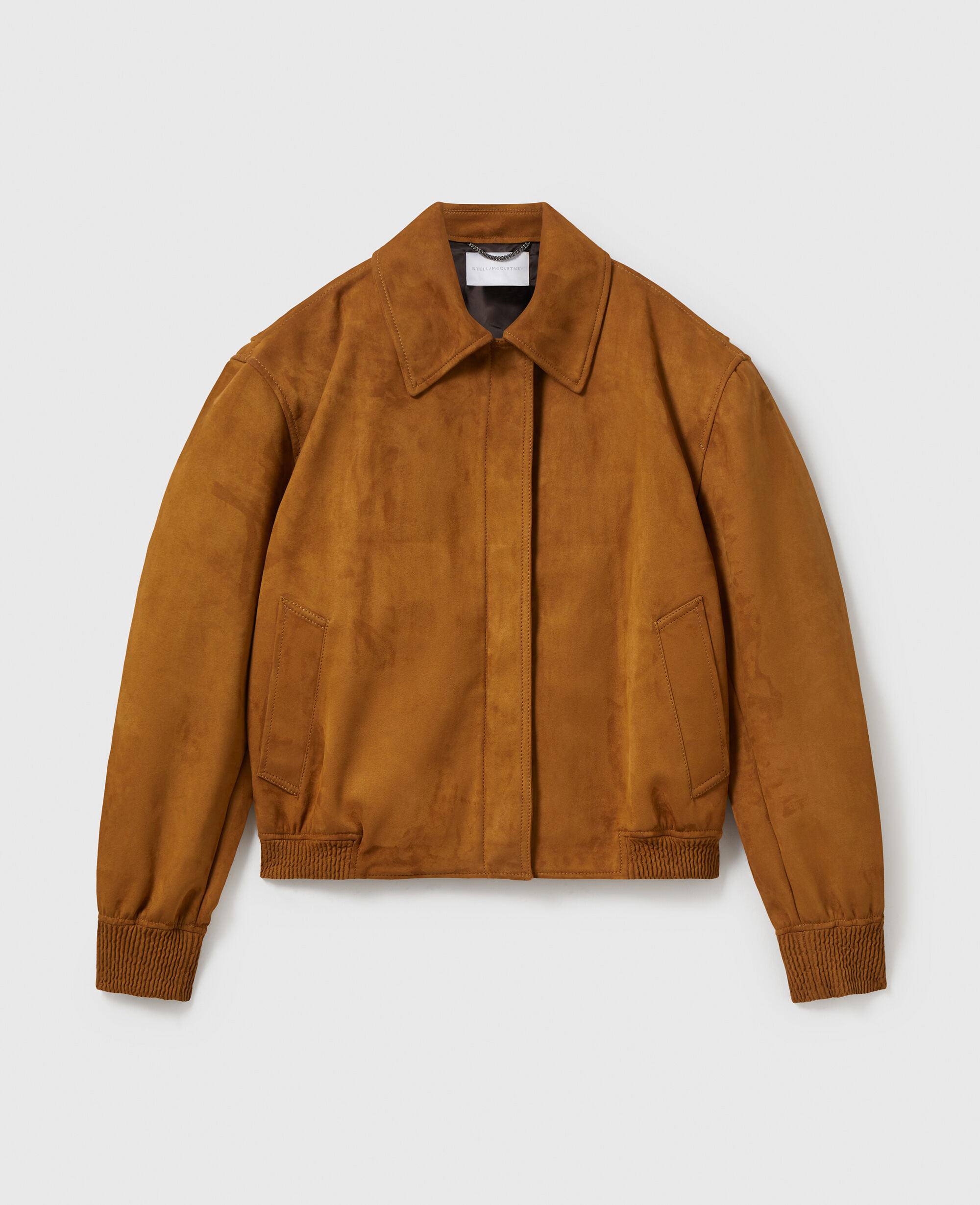 【送料&関税込】Stella McCartney Sculpted Jacket Women Walnut Boxy Collared Bomber Jacket | Stella McCartney US