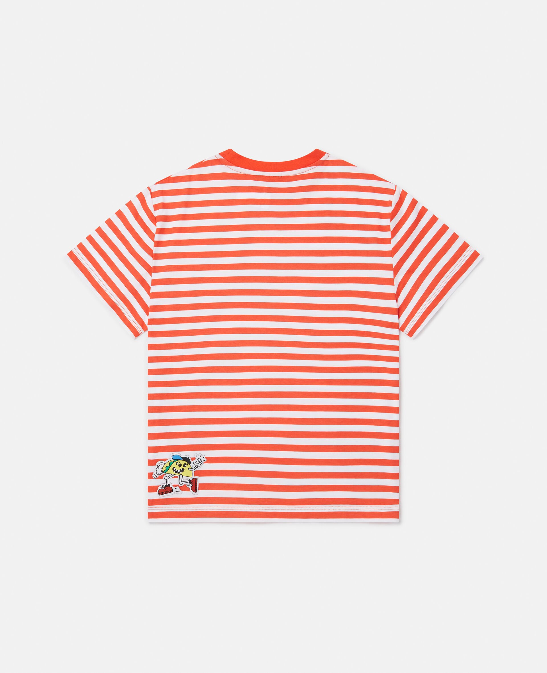 Fast Food Embroidery Striped T-Shirt-Multicolour-large Fast Food Embroidery Striped T-Shirt-Multicolour-large image number 2