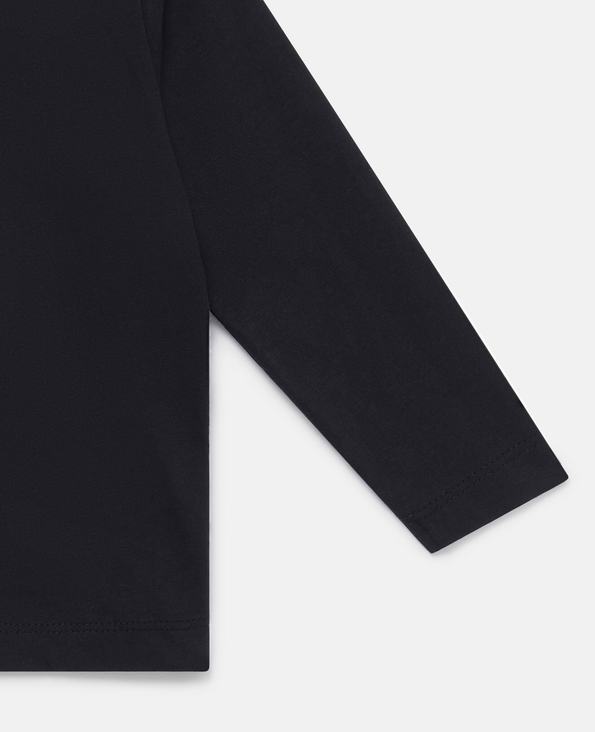 Penguin Motif Long Sleeve T-Shirt-Black-large image number 3