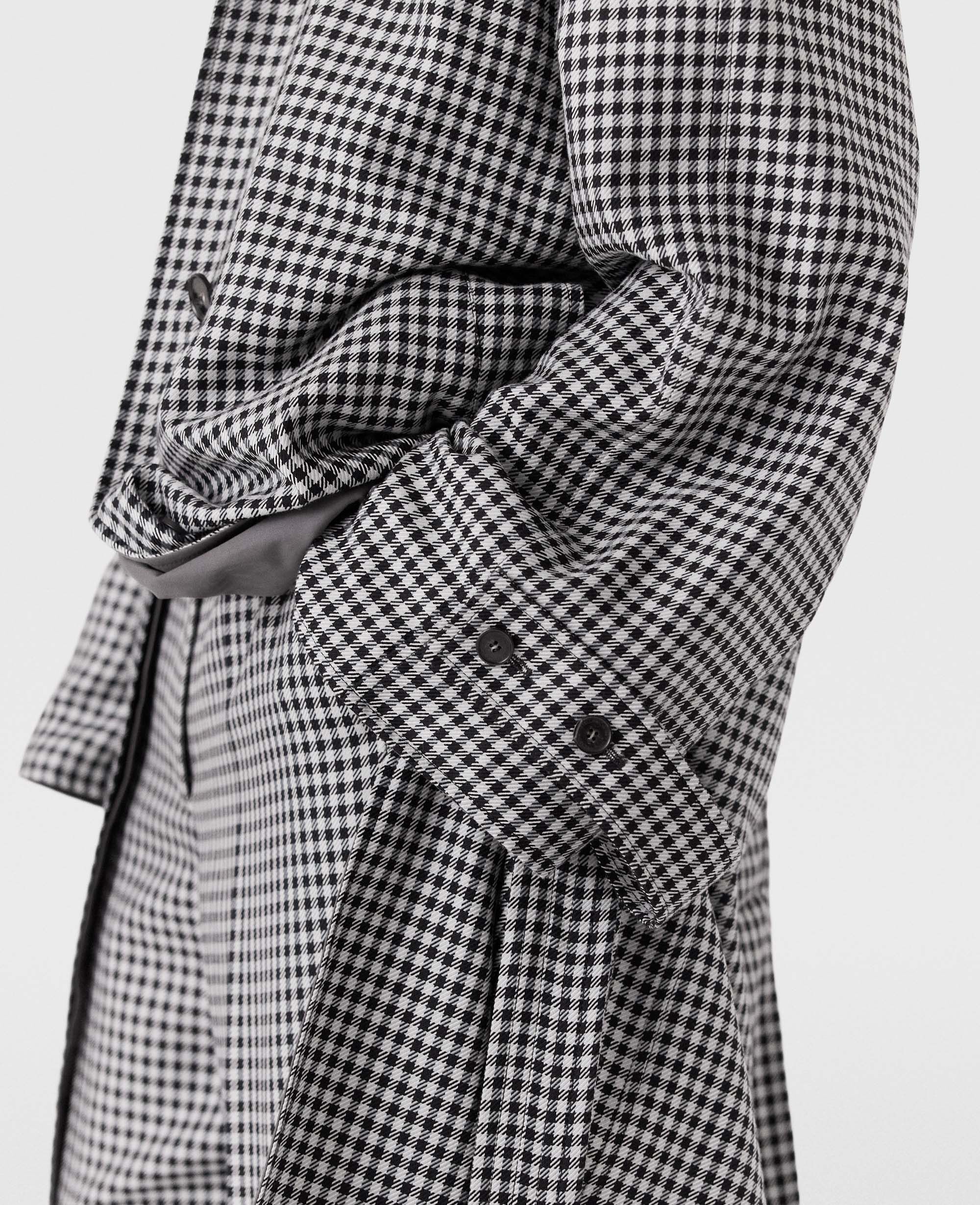 Women Cream and black Oversized Check Belted Trench Coat Stella McCartney IL