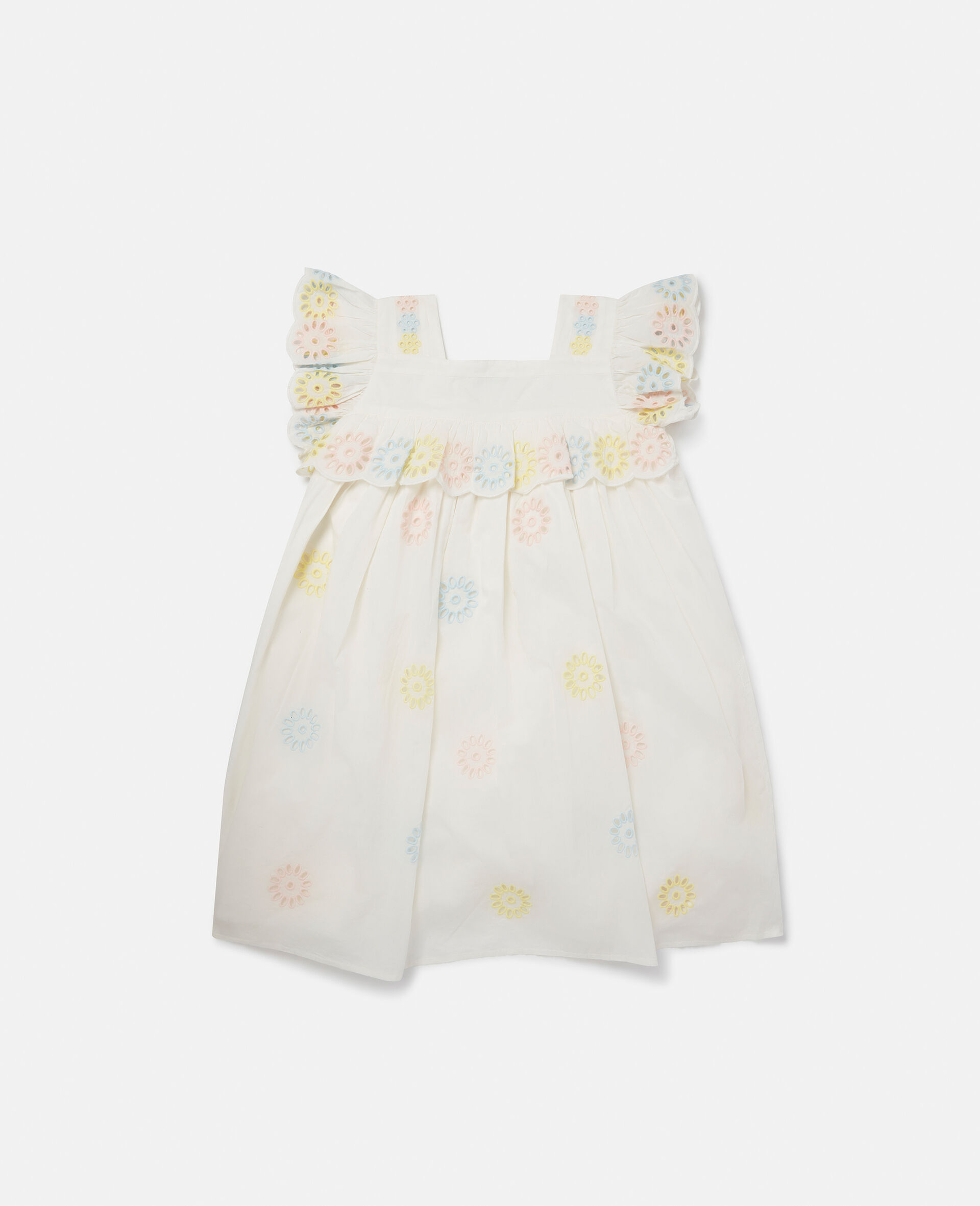 Flower Crochet Ruffle Trim Dress-Pink-large image number 2