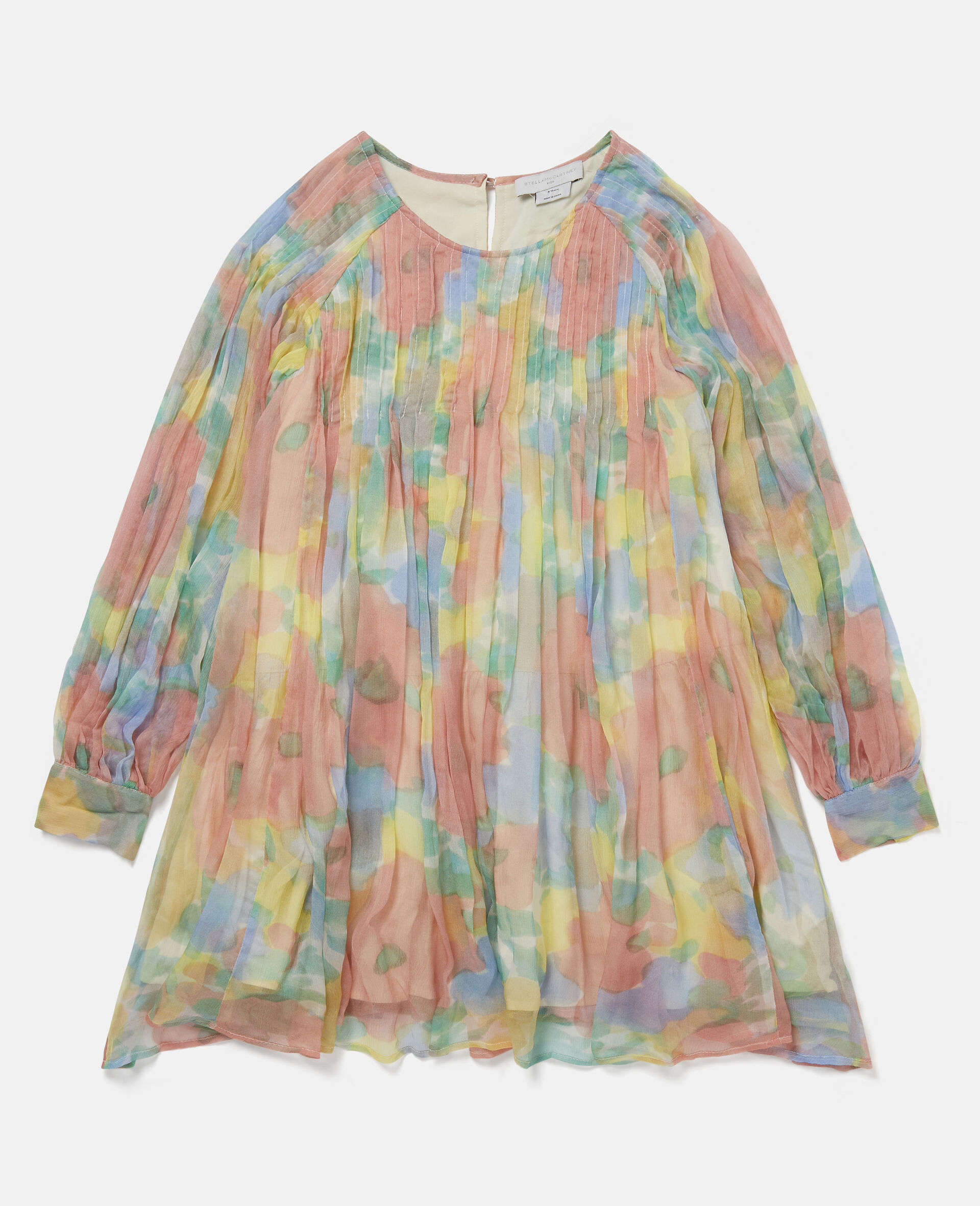 Georgette Flower Silk Dress-Multicolour-large image number 0