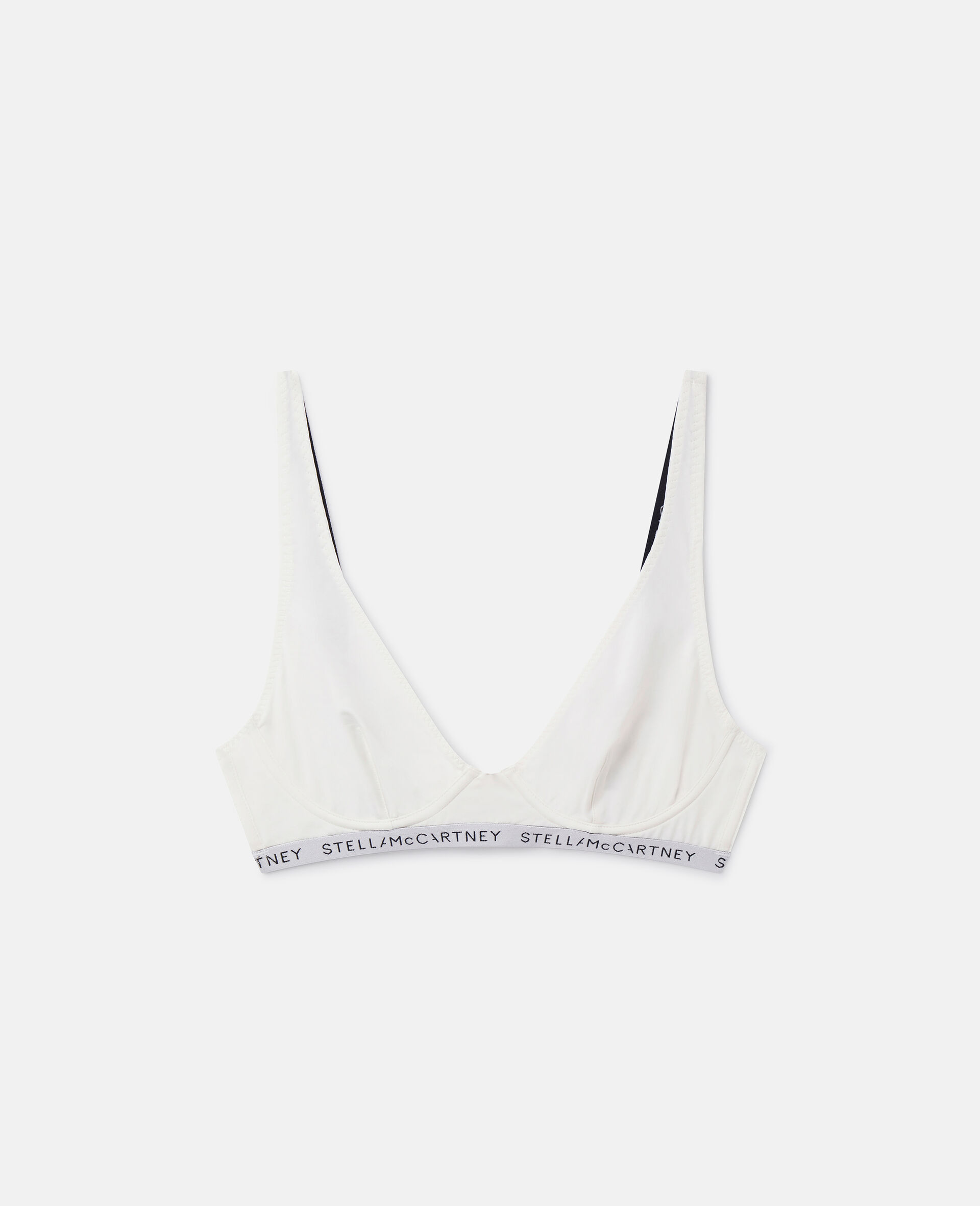 Logo Tape Underwired Triangle Bra-Black-large image number 0
