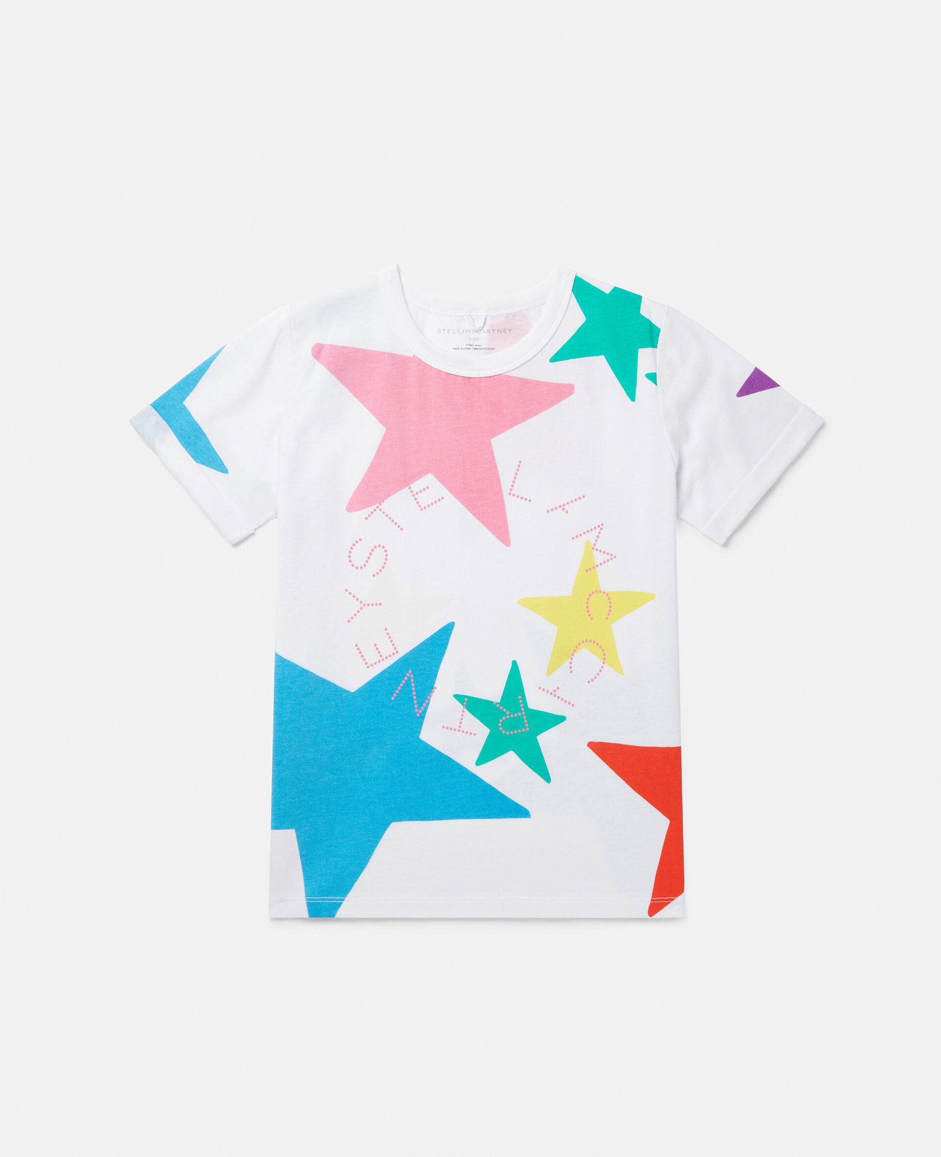 Star Print T-Shirt-White-large image number 0