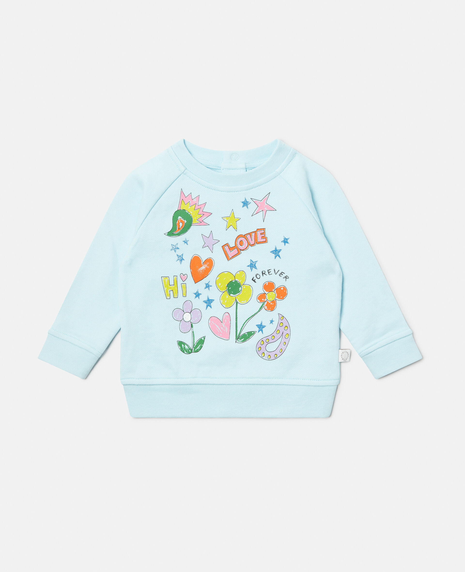 Doodle Print Sweatshirt-Blue-large image number 0