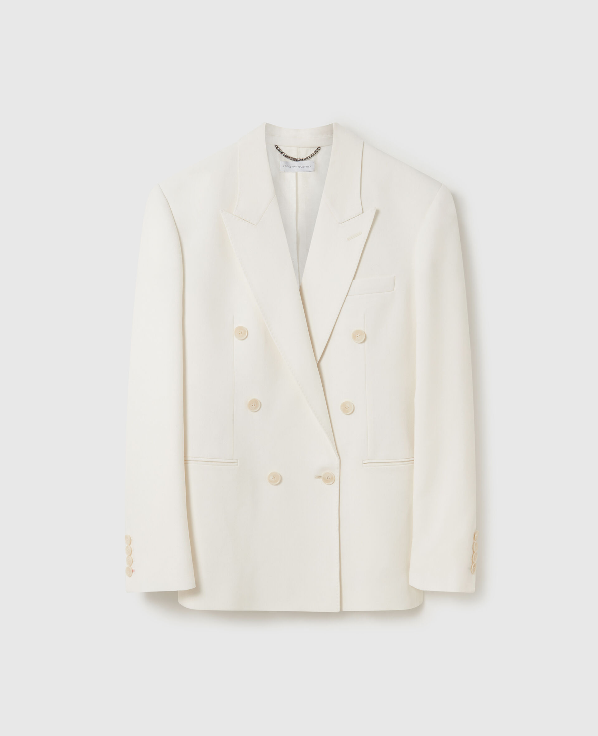 Double-Breasted Tuxedo Blazer-White-large image number 0