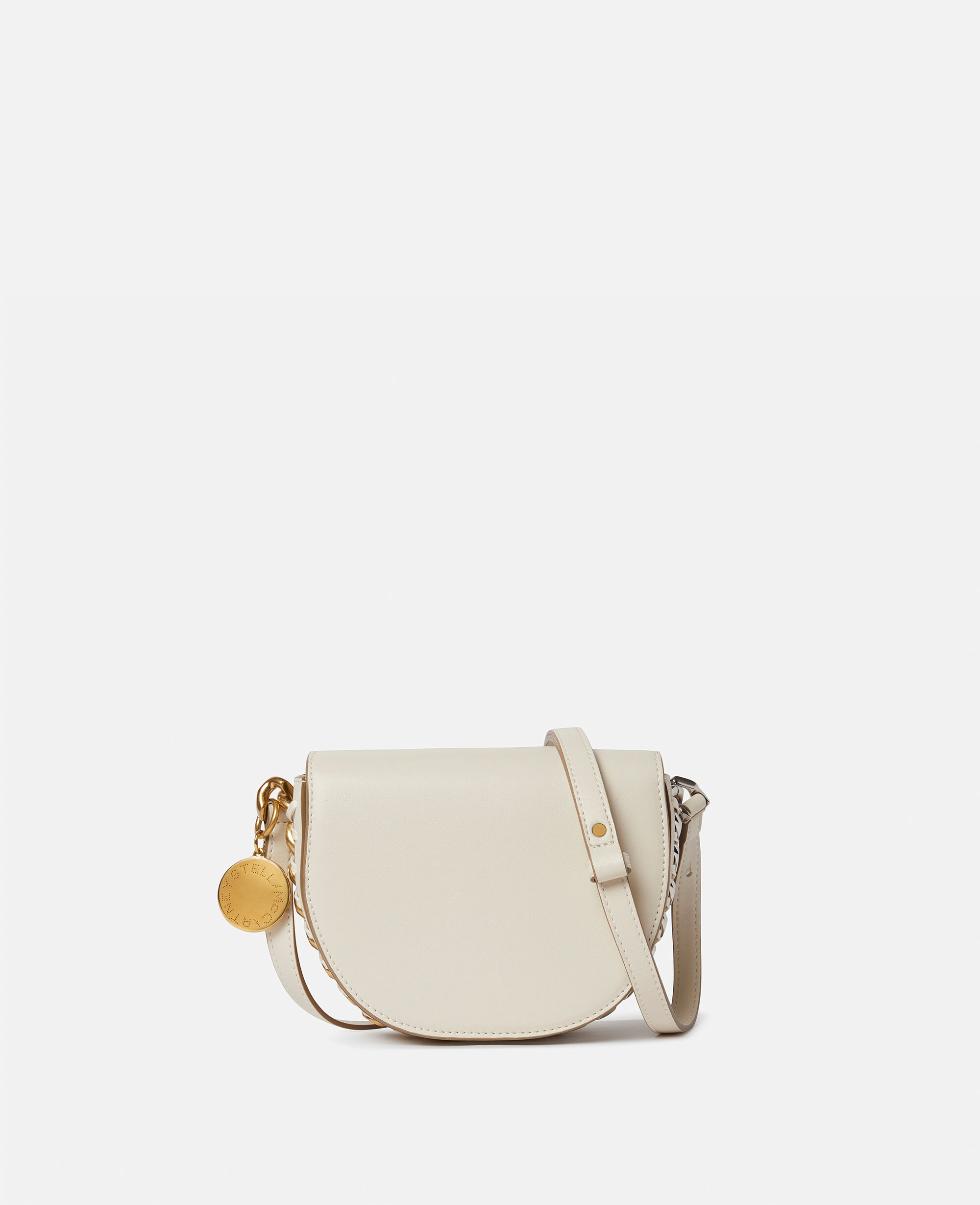 Women Pure White Frayme Small Flap Shoulder Bag Stella McCartney ES
