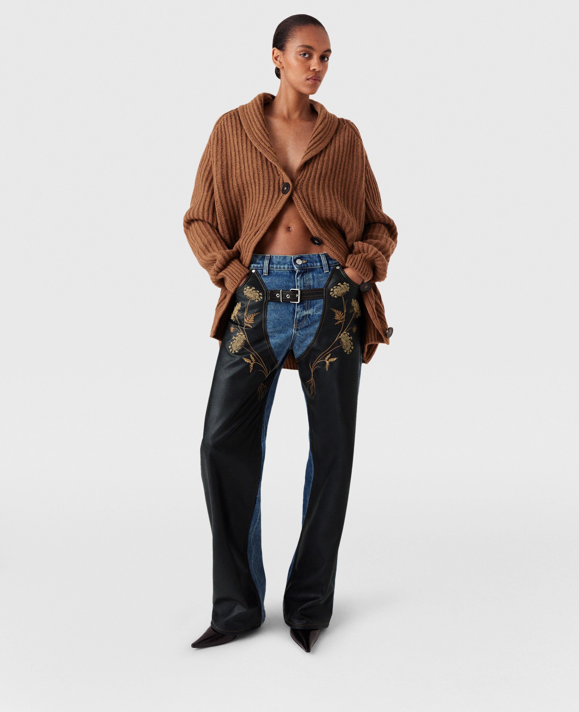 Women Blue Chaps Embroidered Straight-Leg Jeans | Stella