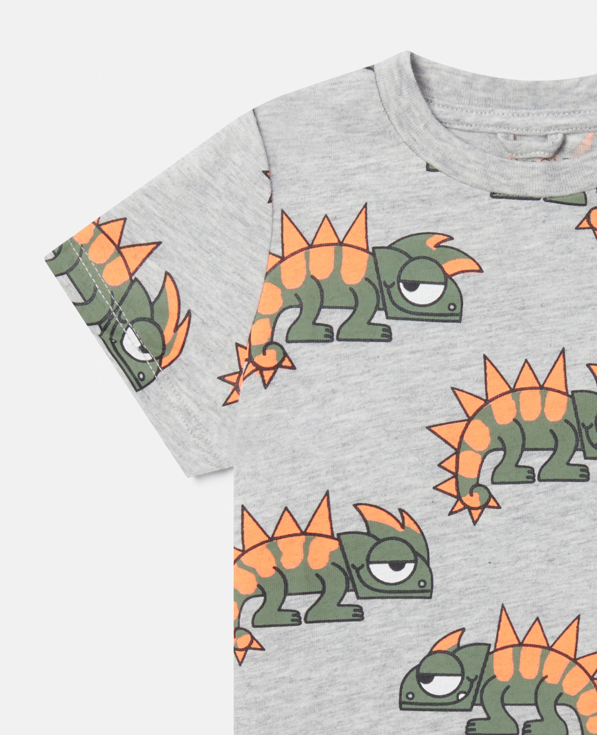 Gecko Print T-Shirt-Grey-large image number 1