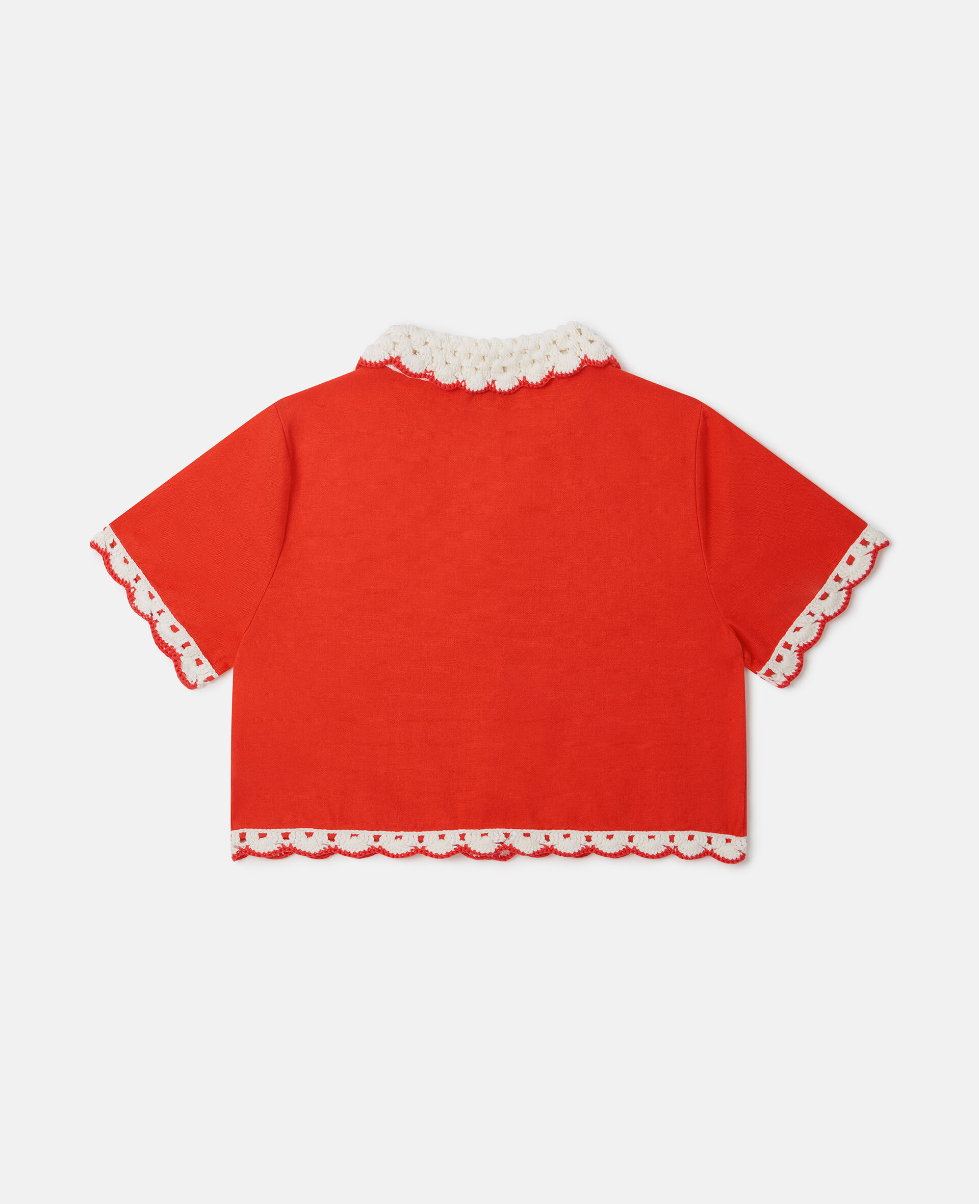 Contrast Trim Knit Cardigan  -Red-large image number 2