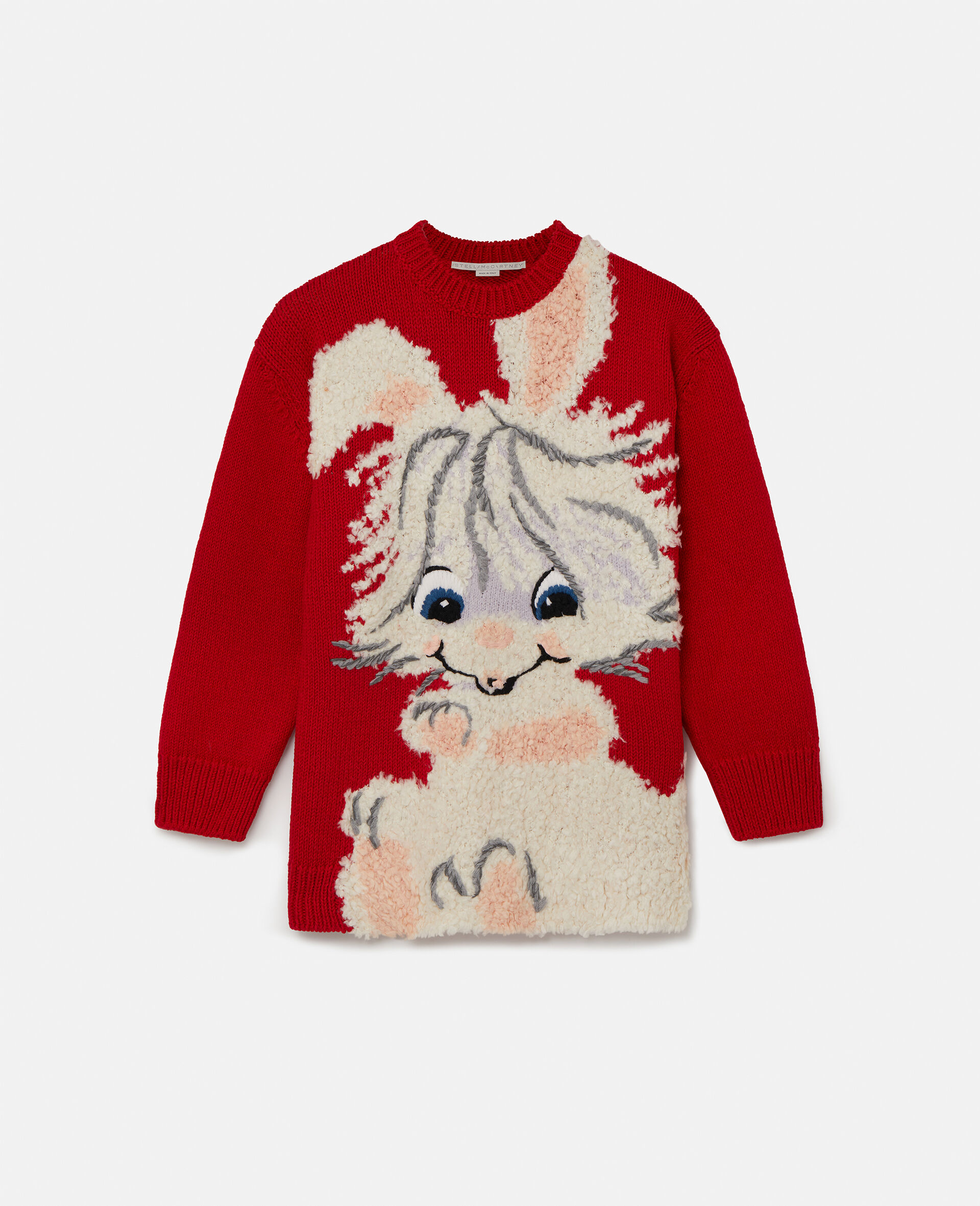 Lunar New Year Rabbit Motif Knitted Jumper-Red-large image number 0