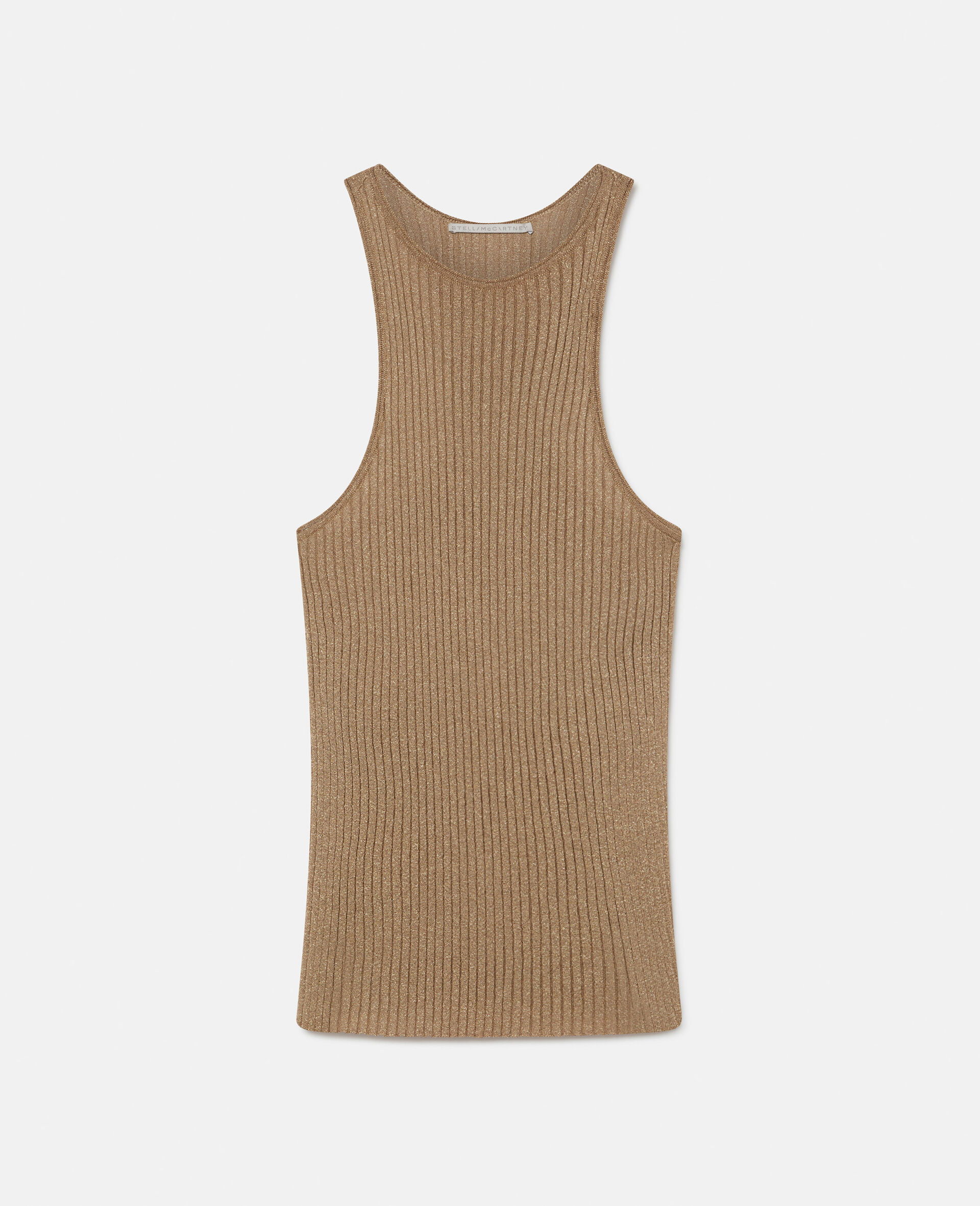 Sparkle Knit Racer Tank Top-Yellow-large image number 0