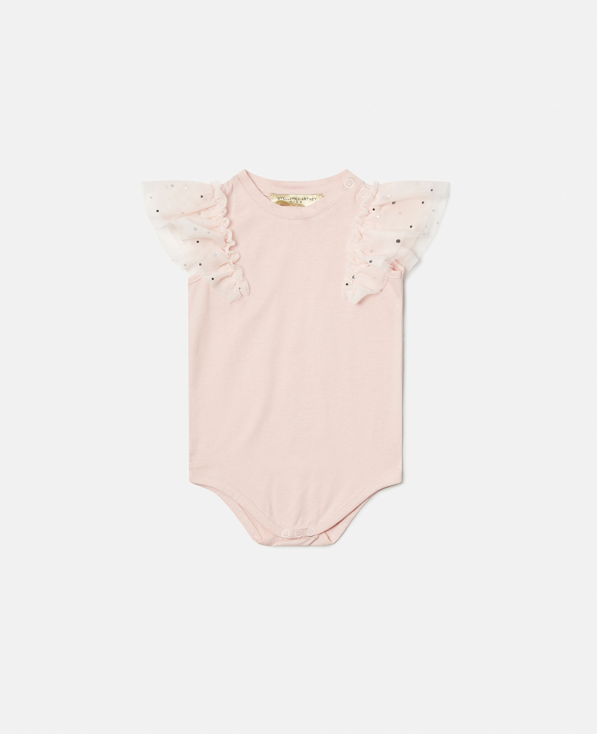 Crystal Frill Trim Bodysuit-Pink-large image number 0