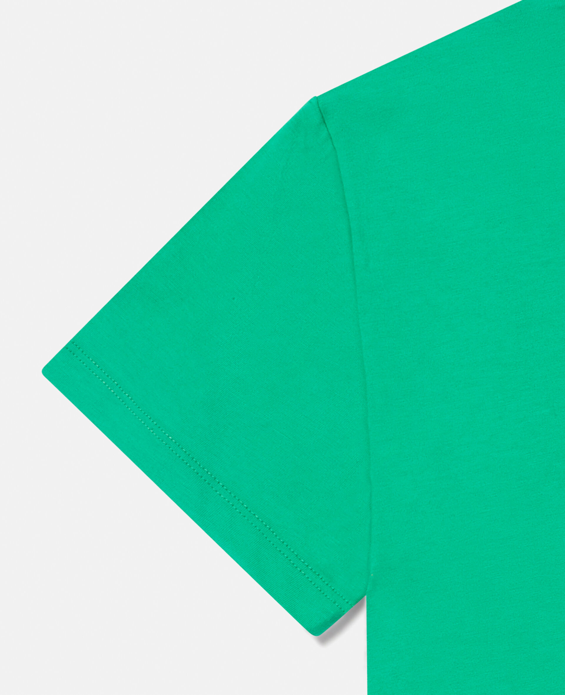 Smile and Be Happy Print Cotton T‐Shirt-Green-large image number 3