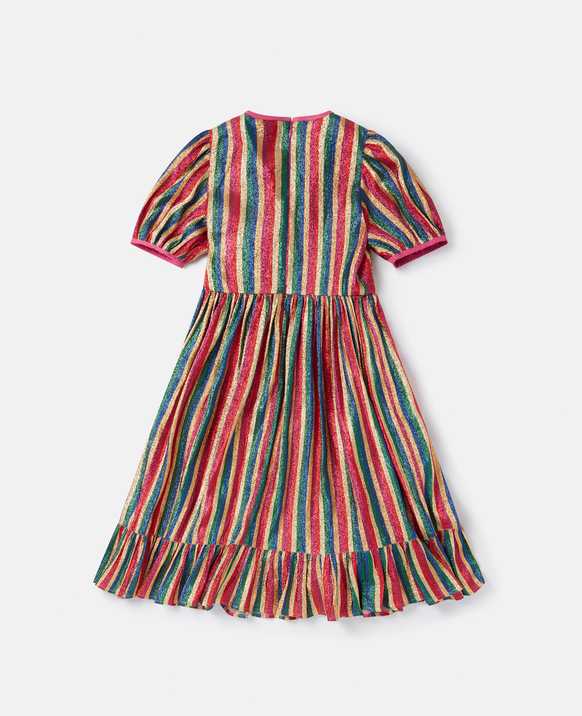 Metallic Rainbow Stripe Dress-Multicoloured-large image number 2