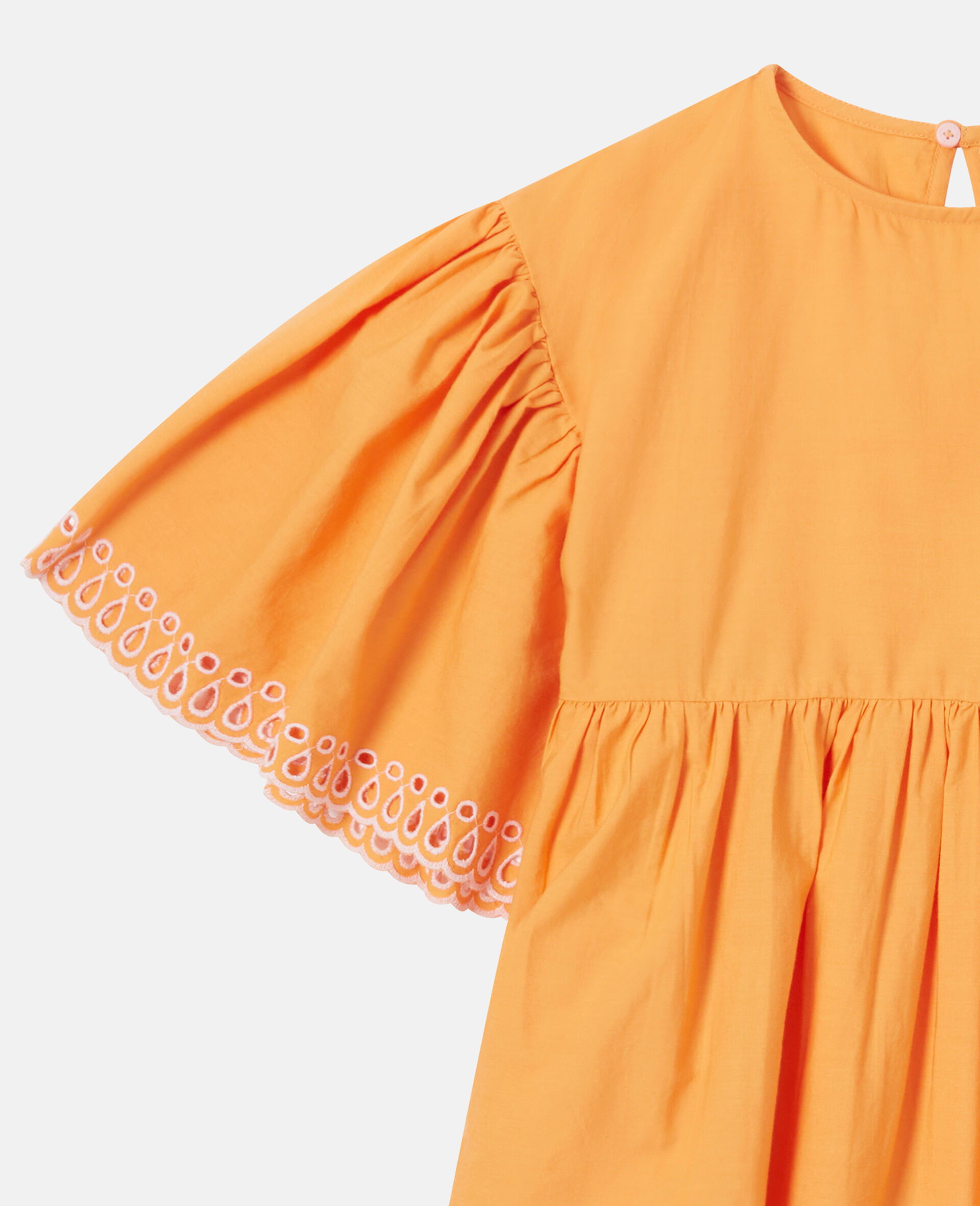 Popeline Short-Sleeve Dress-Pink-medium