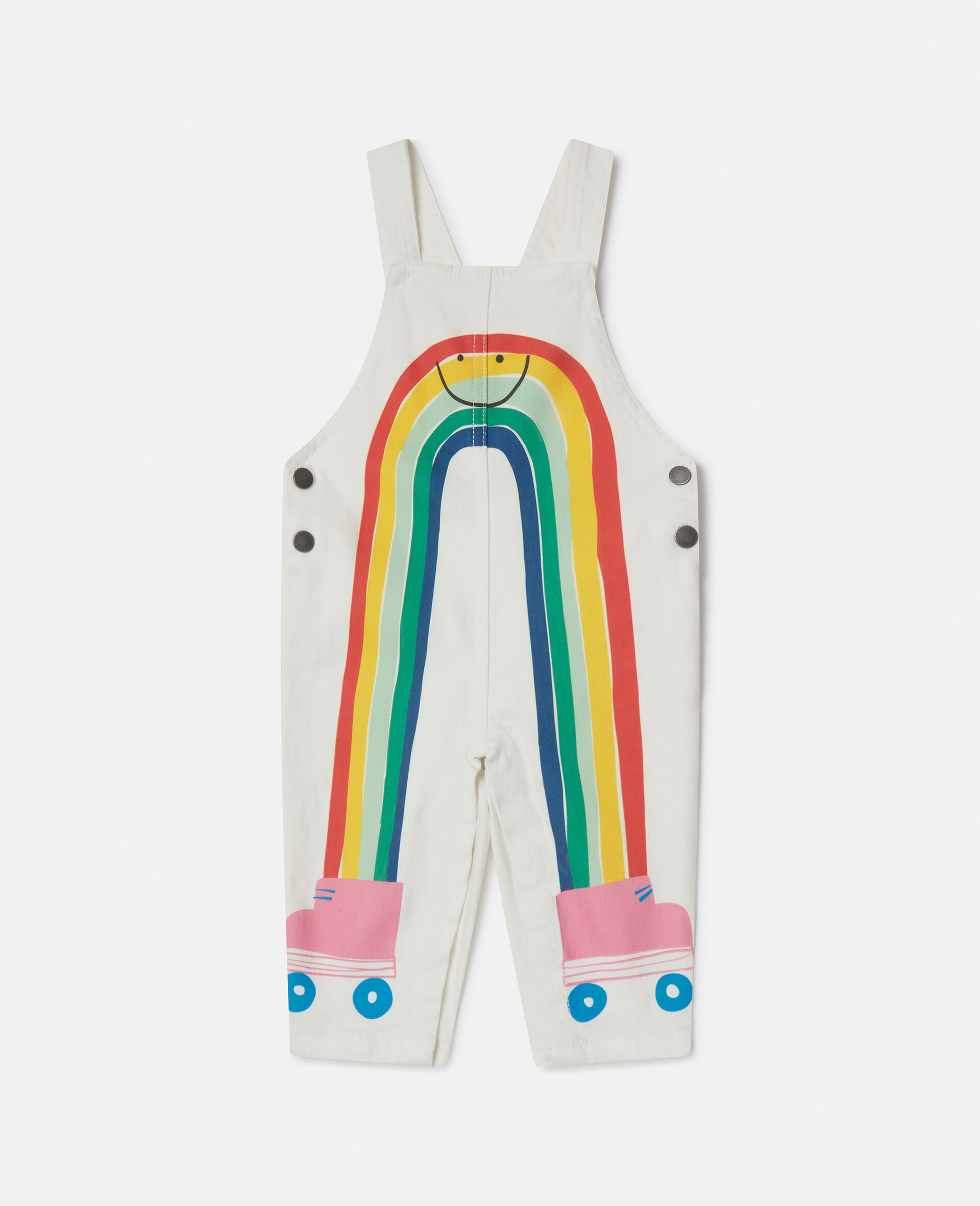 Rollerskate Rainbow Dungarees-Cream-large image number 0