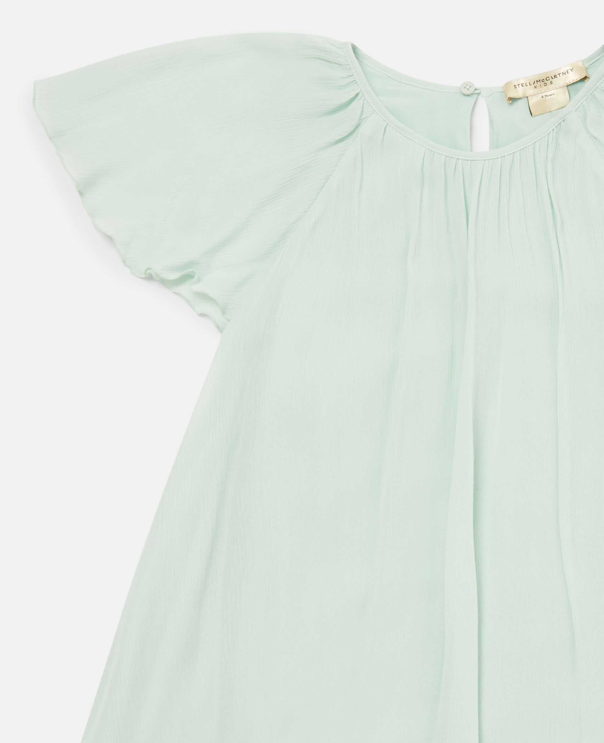 Tiered Contrast Hem Dress-Green-medium