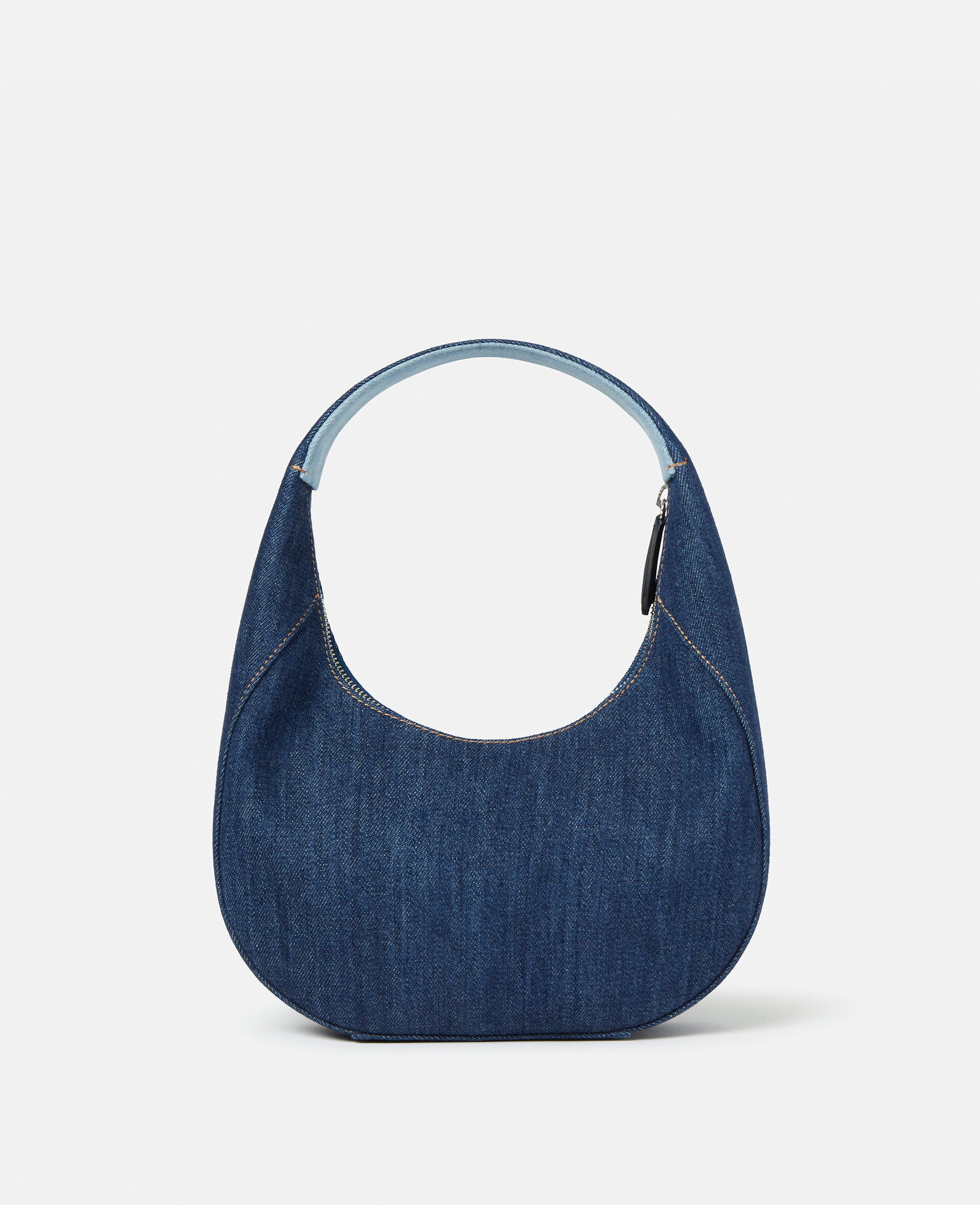 Small Stella Logo Eco Denim Hobo Shoulder Bag-Blue-large image number 2