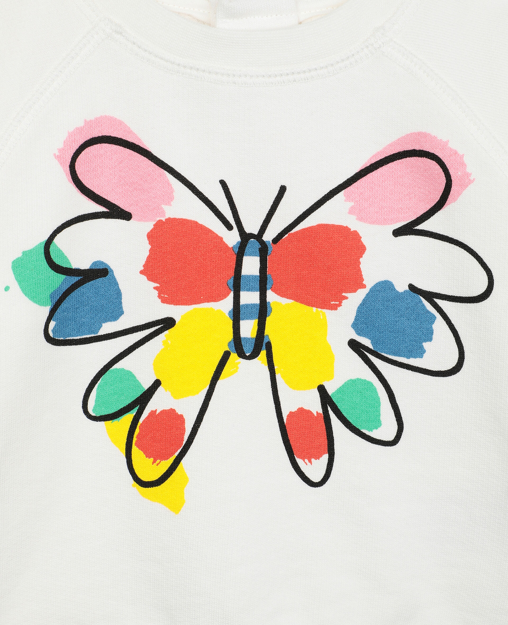Sweatshirt aus Fleece mit Schmetterling-Print-Weiß-large image number 1