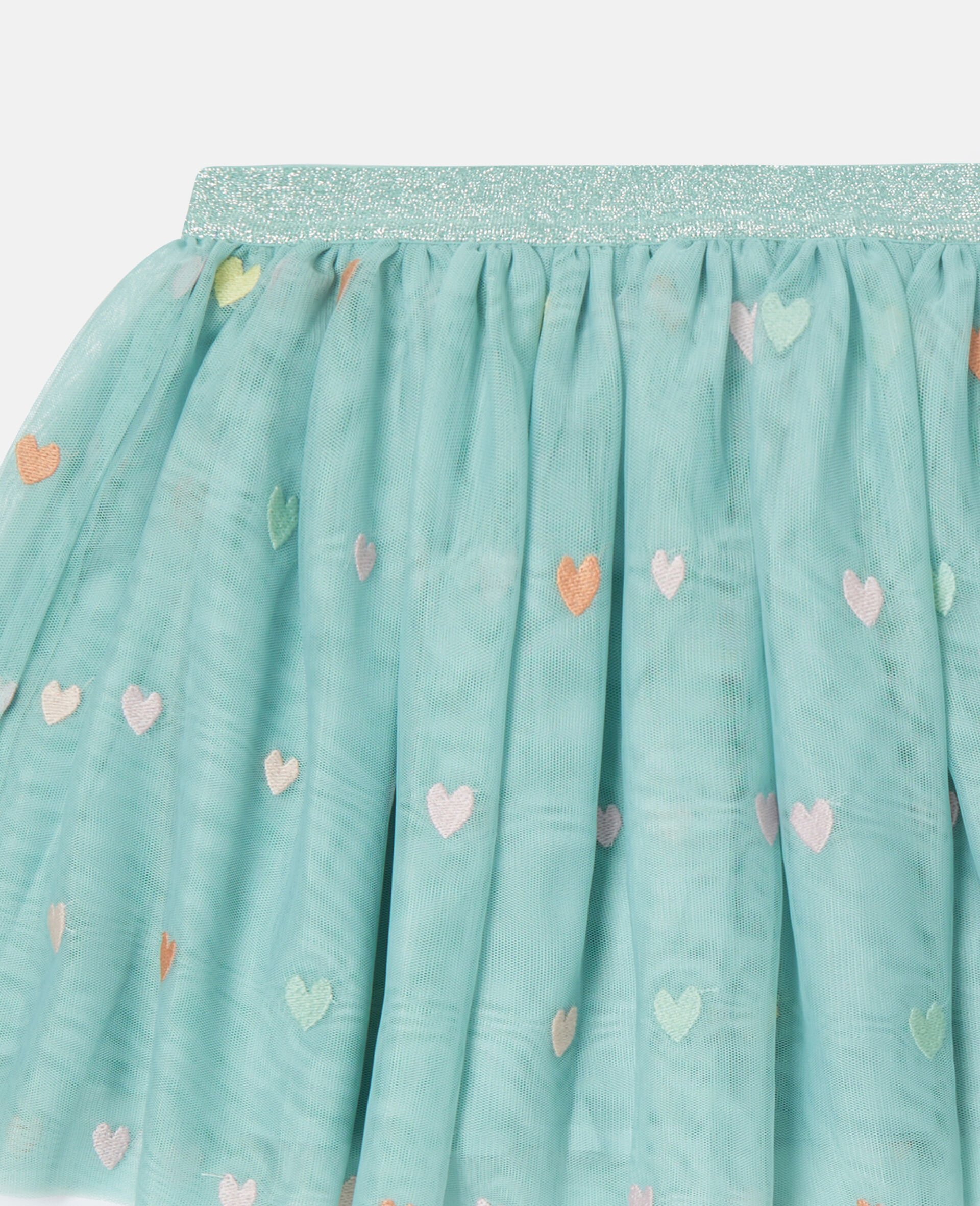 Heart Embroidered Tulle Layered Skirt-Grey-medium Heart Embroidered Tulle Layered Skirt-Grey-medium