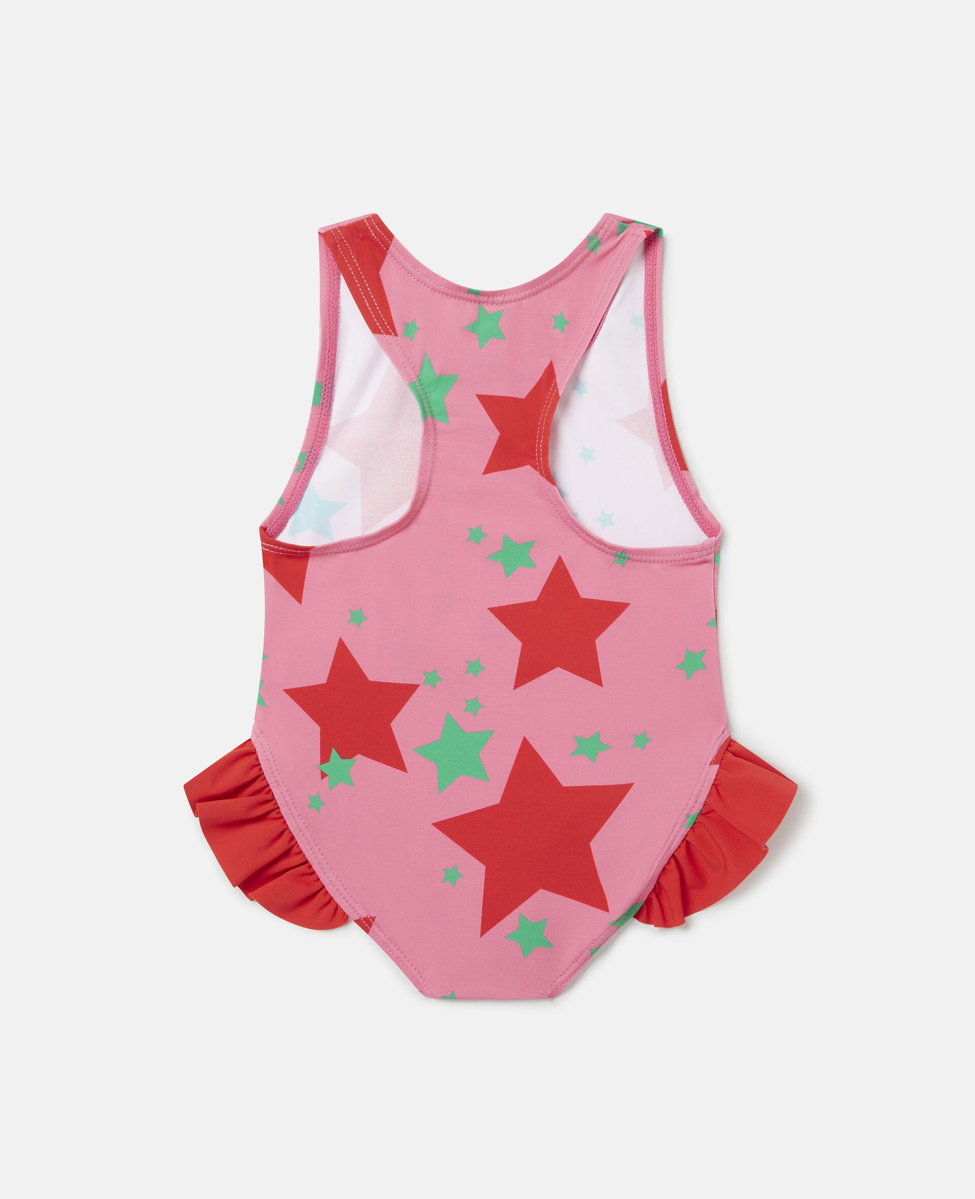 Star Print Frill Swimsuit-Pink-large image number 2