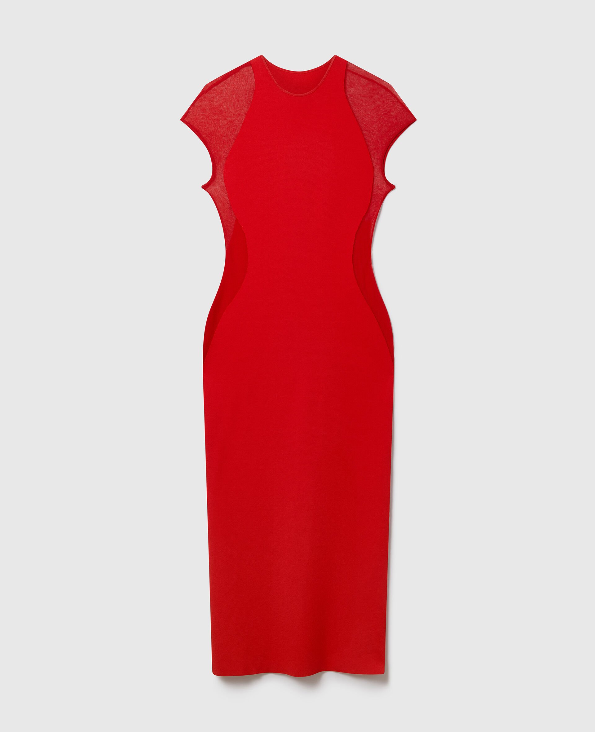 Miracle Short-Sleeve Compact-Knit Dress-Red-medium