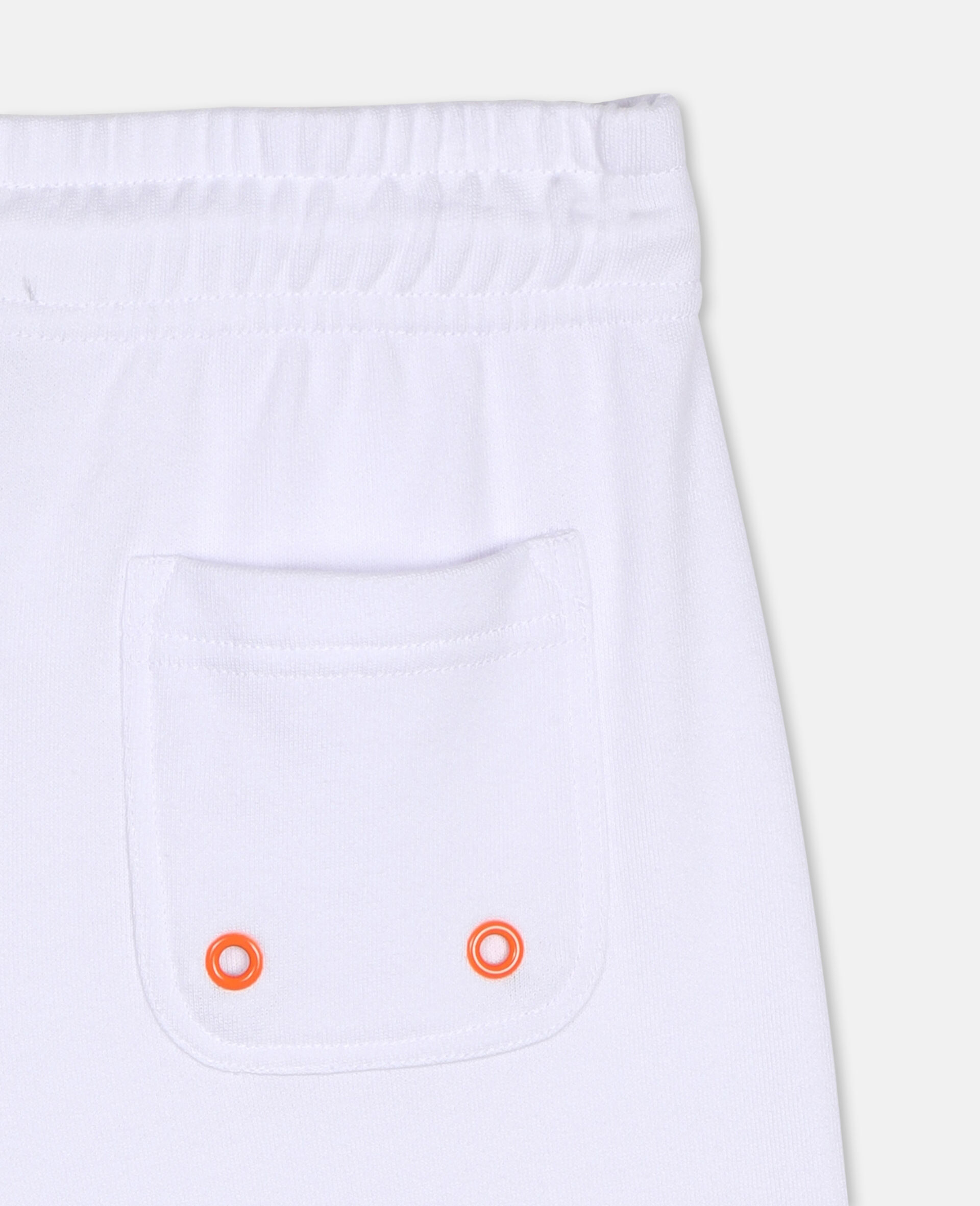 Short de sport en coton avec logo -Blanc-large image number 2