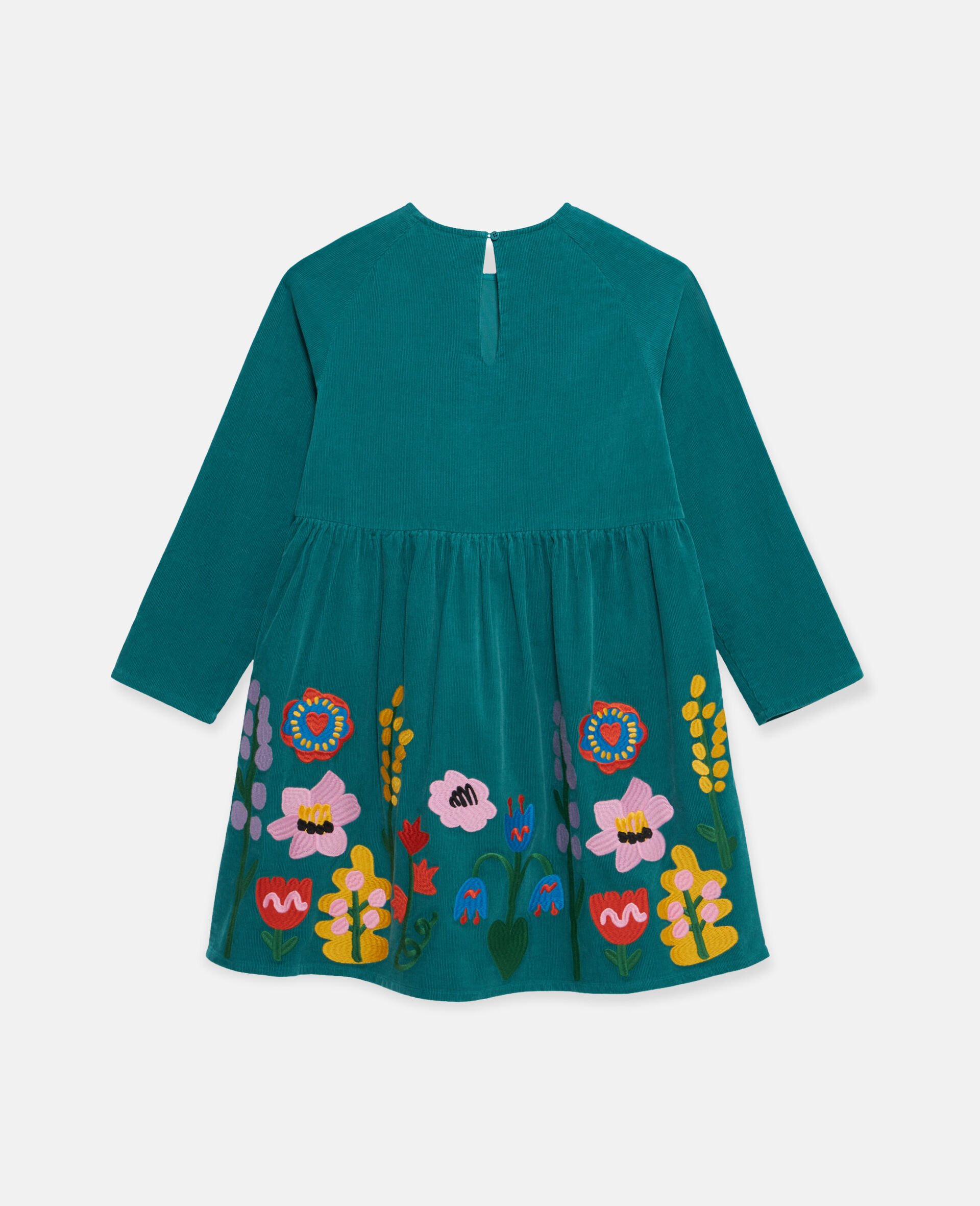 Flower Embroidery Skater Dress-Blue-large image number 1