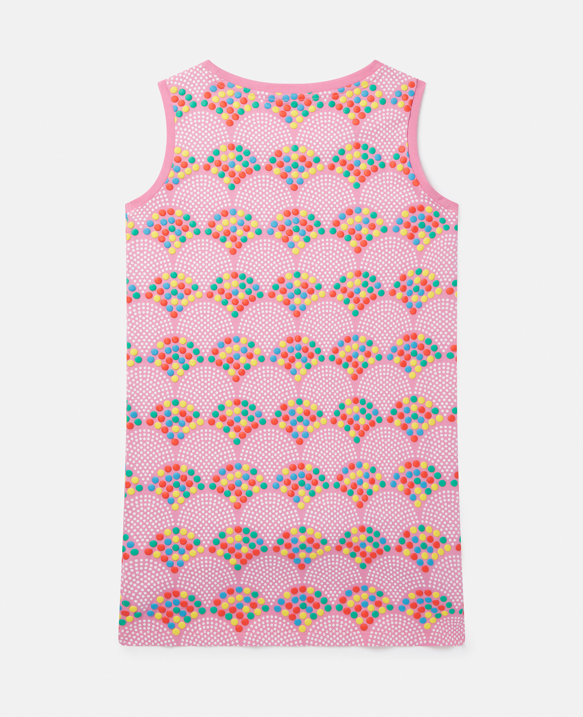 Beaded Fan Motif Sleeveless Jumper Dress-Pink-large image number 2