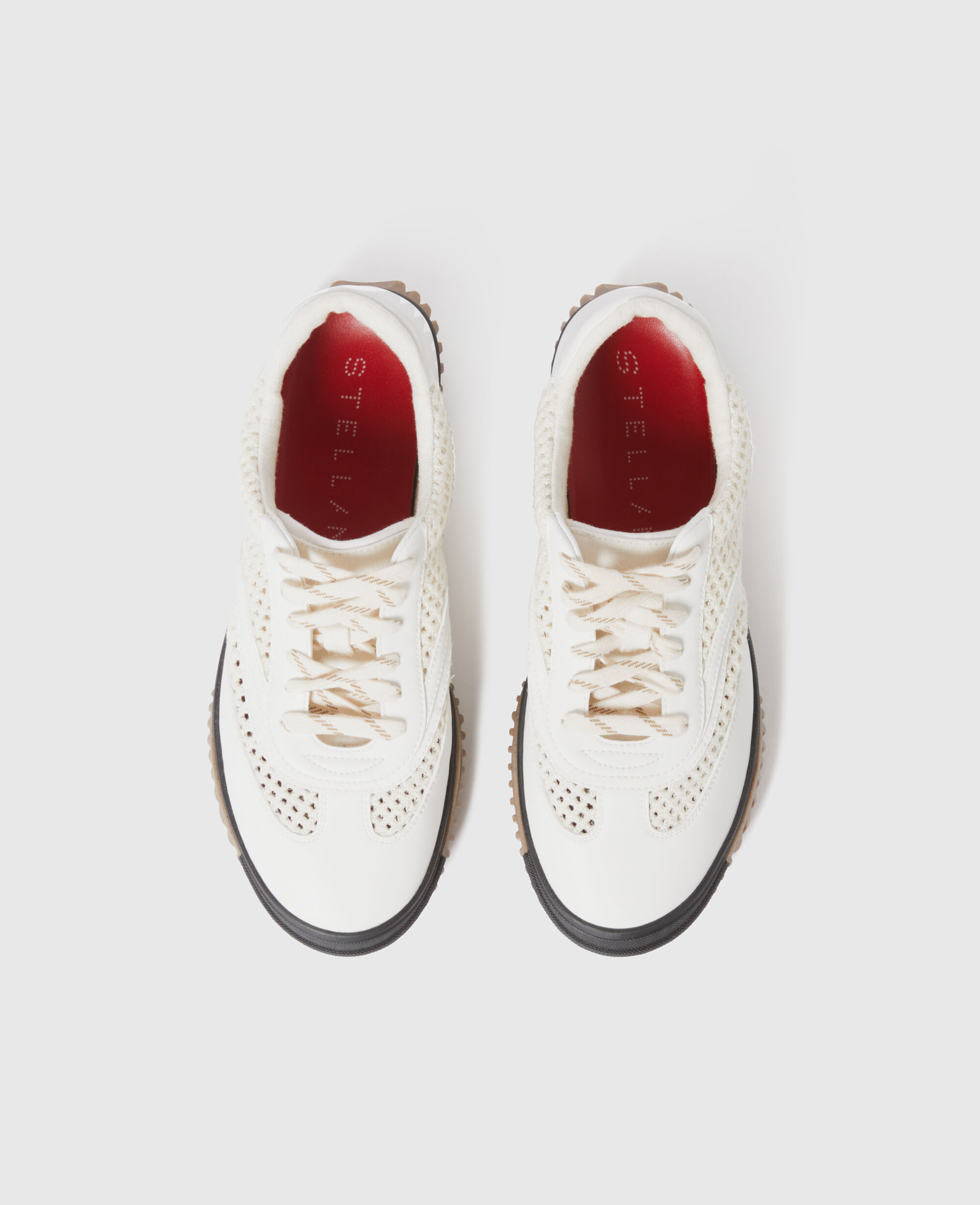 Women ホワイト S-Wave スポーツ メッシュ パネル スニーカー