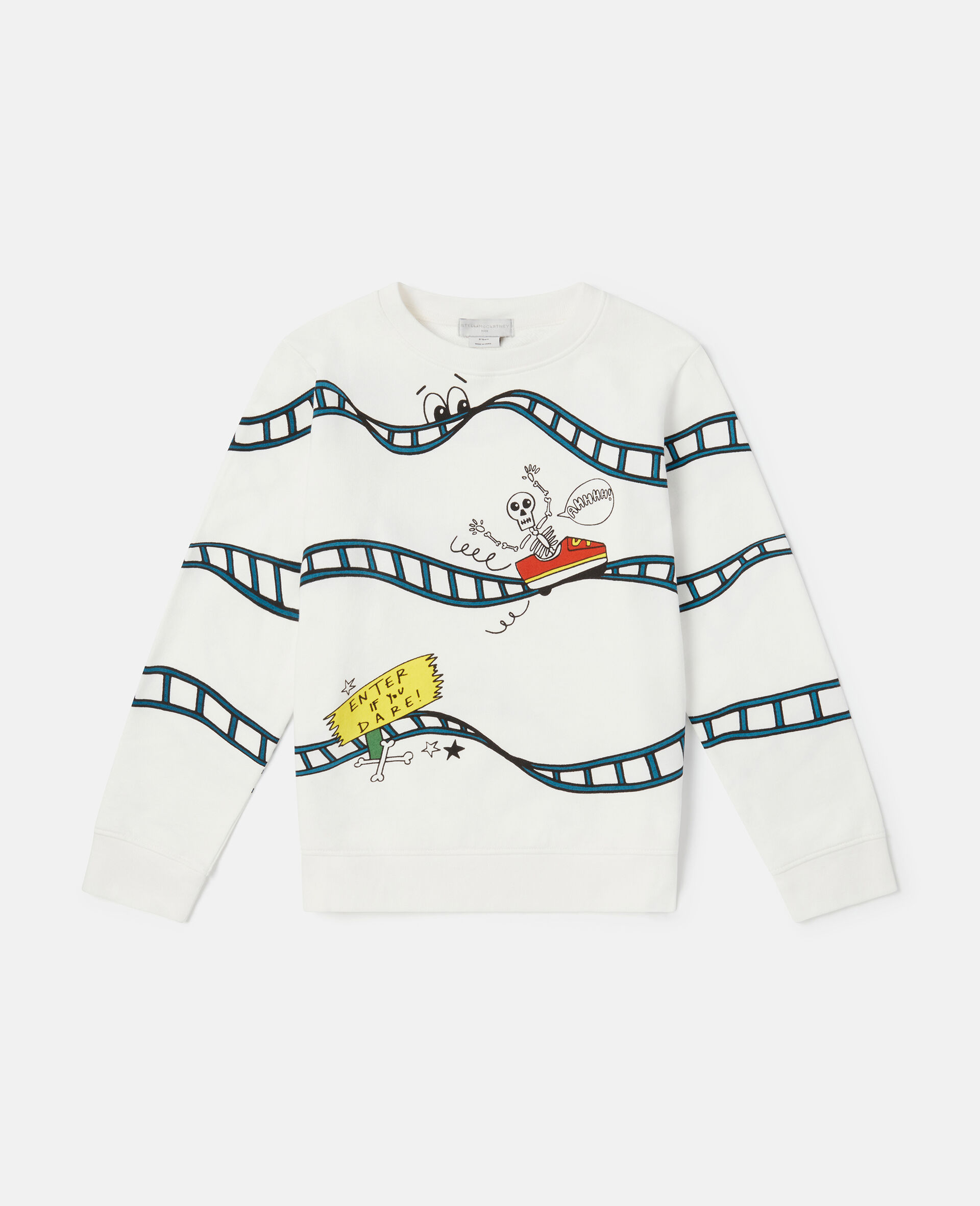 Rollercoaster Print Sweatshirt-White-large image number 0
